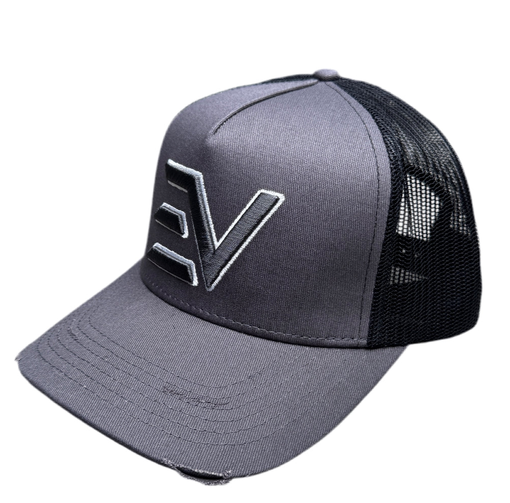 EV Logo Trucker Cap “2 Tone Grey”