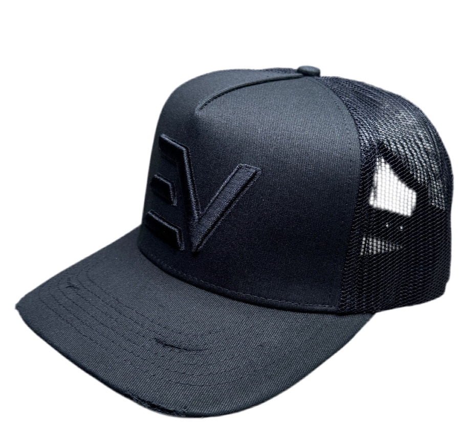 EV Logo Trucker Cap “Blacked Out”