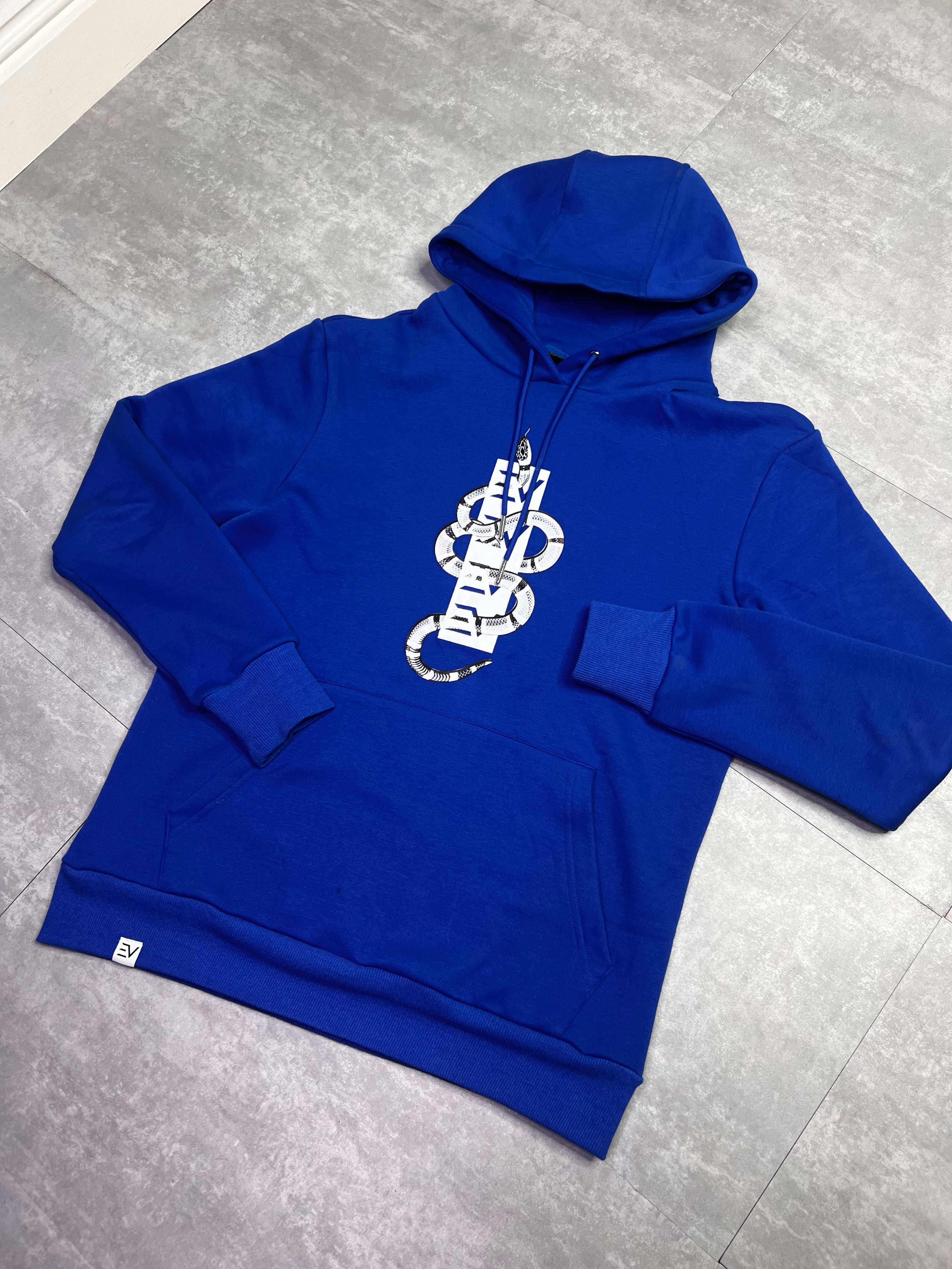 Ev Logo Snake Print Hoodie “Royal Blue”