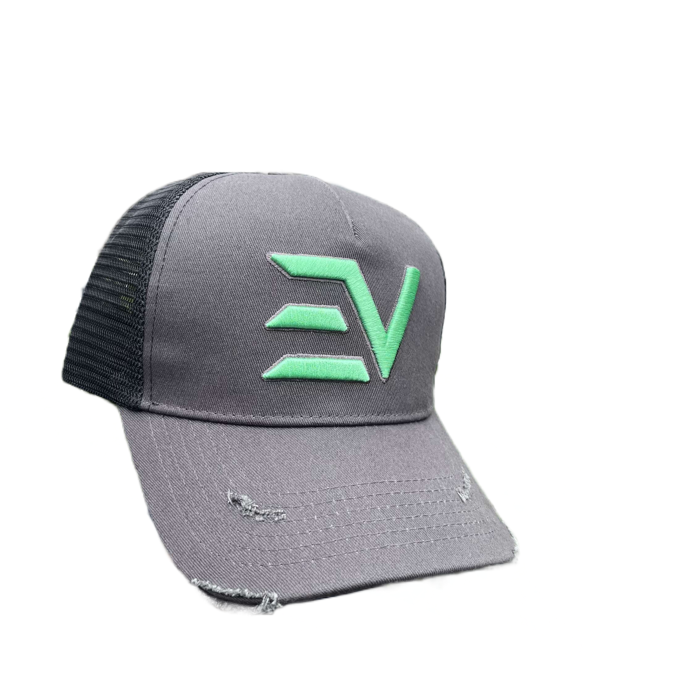 EV Logo Trucker Hat Grey/Neon Green /Black