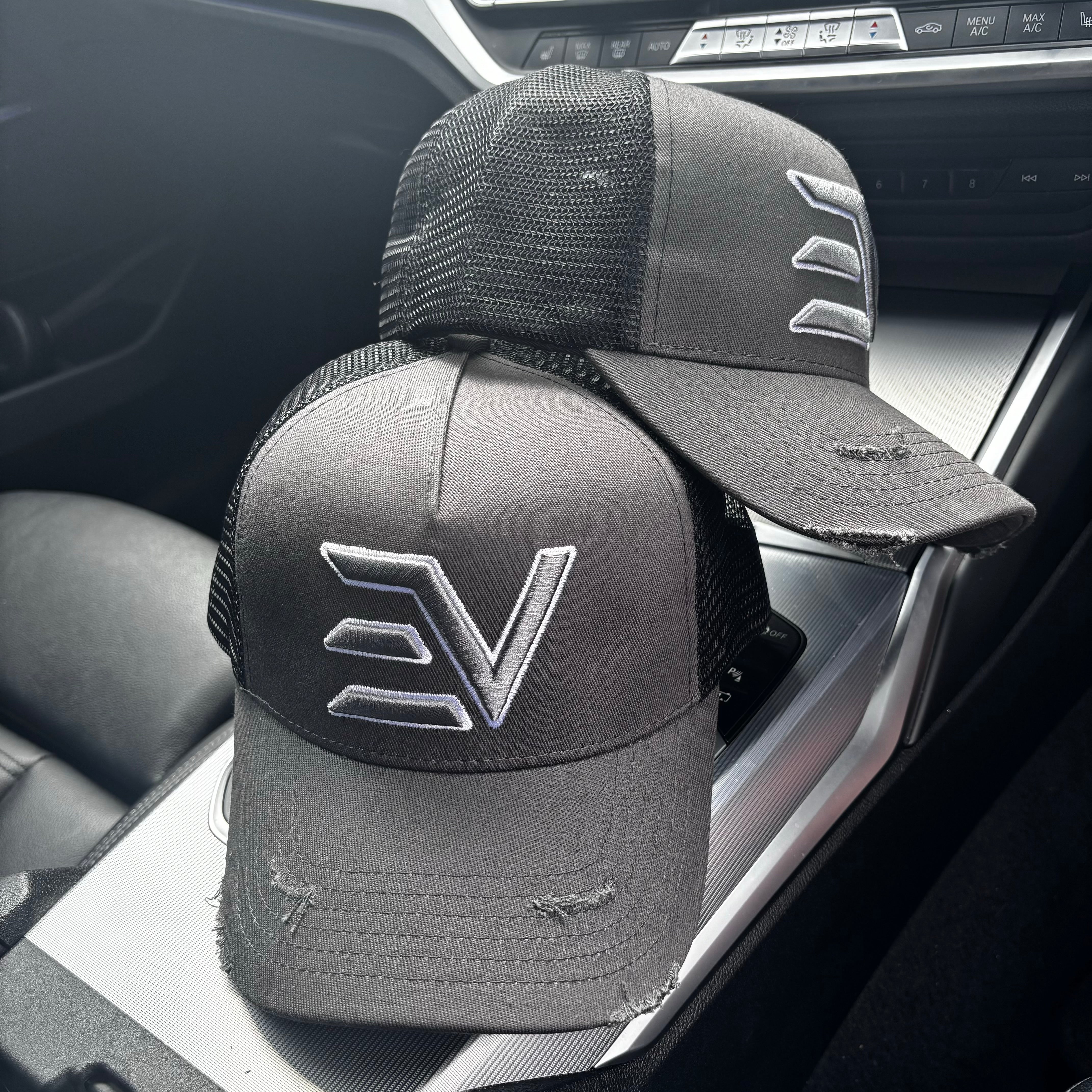EV Logo Trucker Cap “2 Tone Grey”