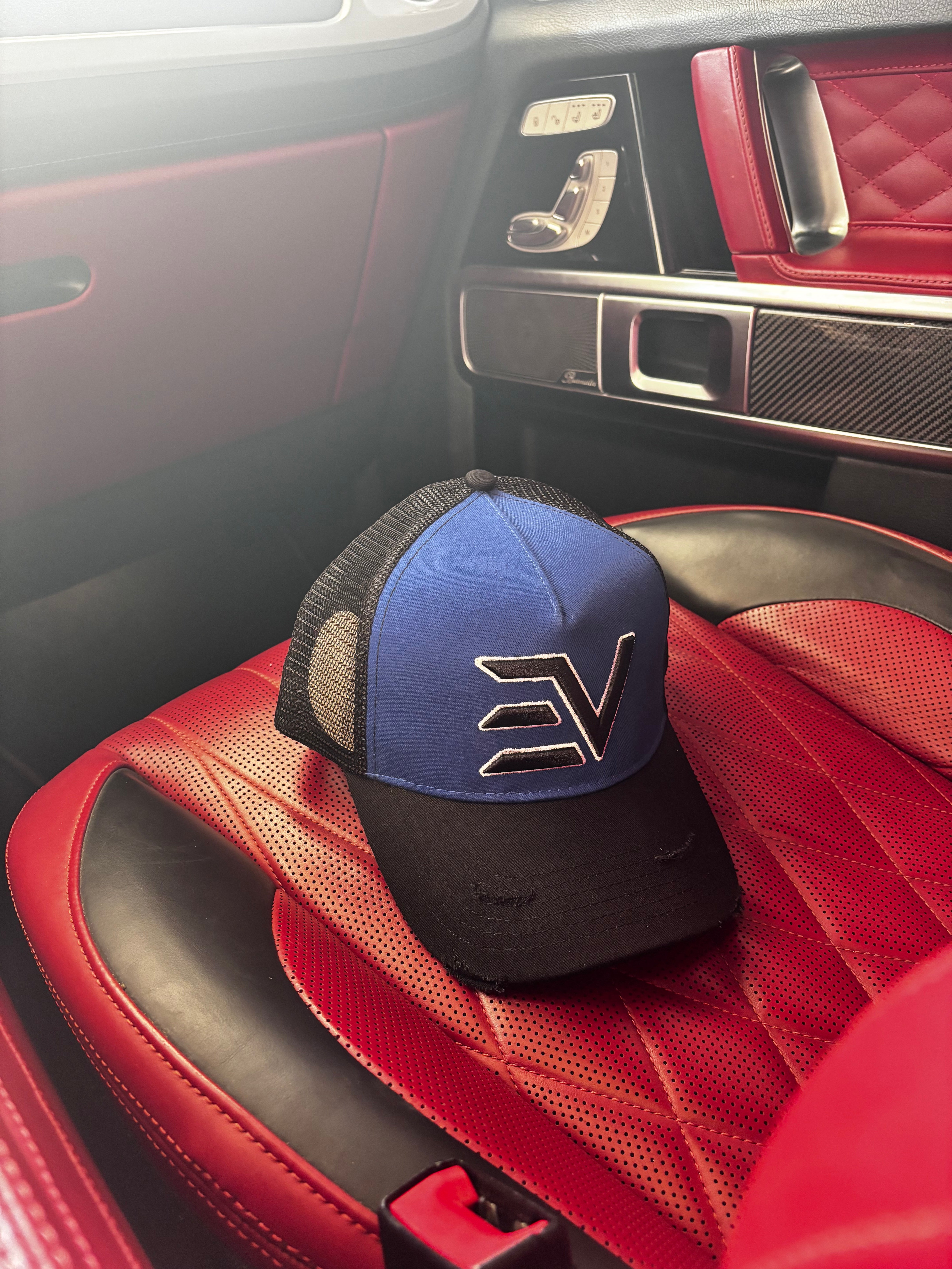 EV Logo Trucker Hat Blue/Black