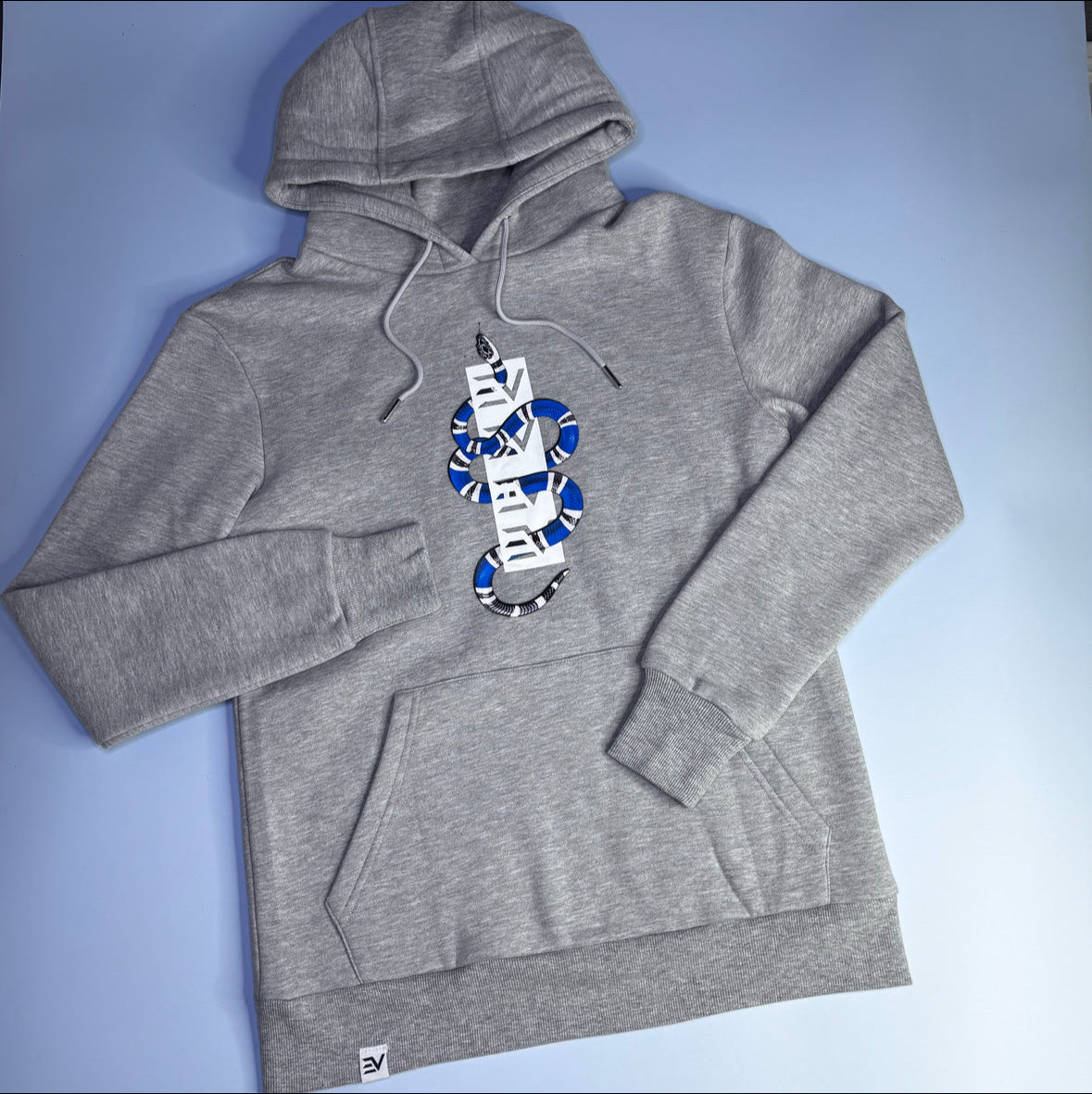 Ev Logo Snake Print Hoodie “light Grey”