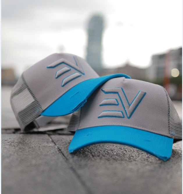 EV Logo Trucker Cap Grey/Light Blue