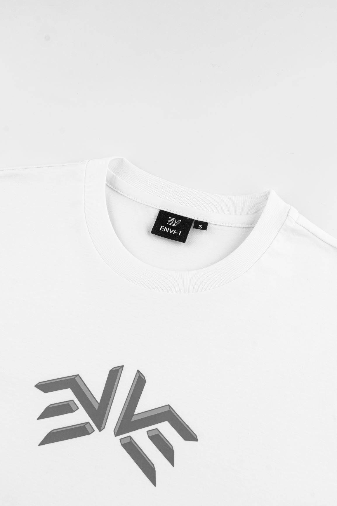 EV Mirror Logo Tshirt White/Grey