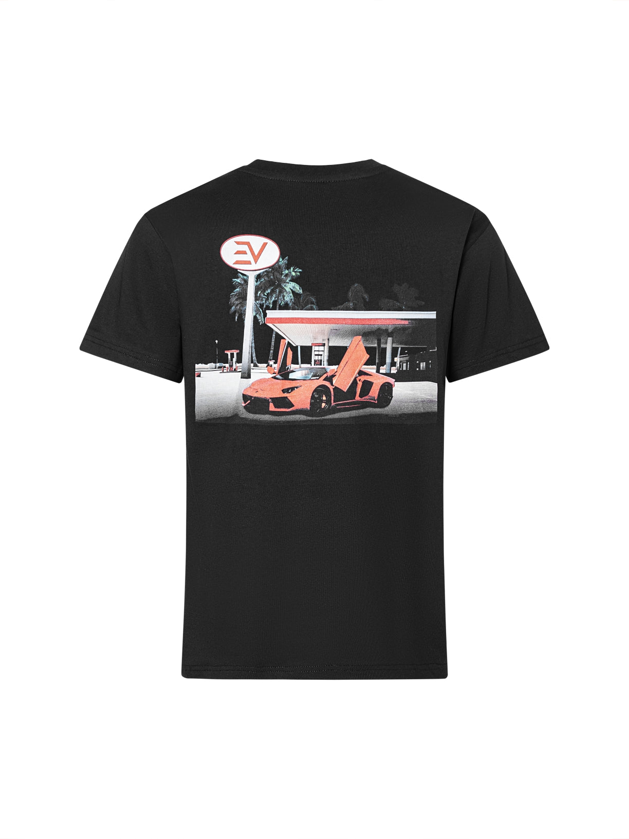 EV Gas Station Tshirt - Black/Red