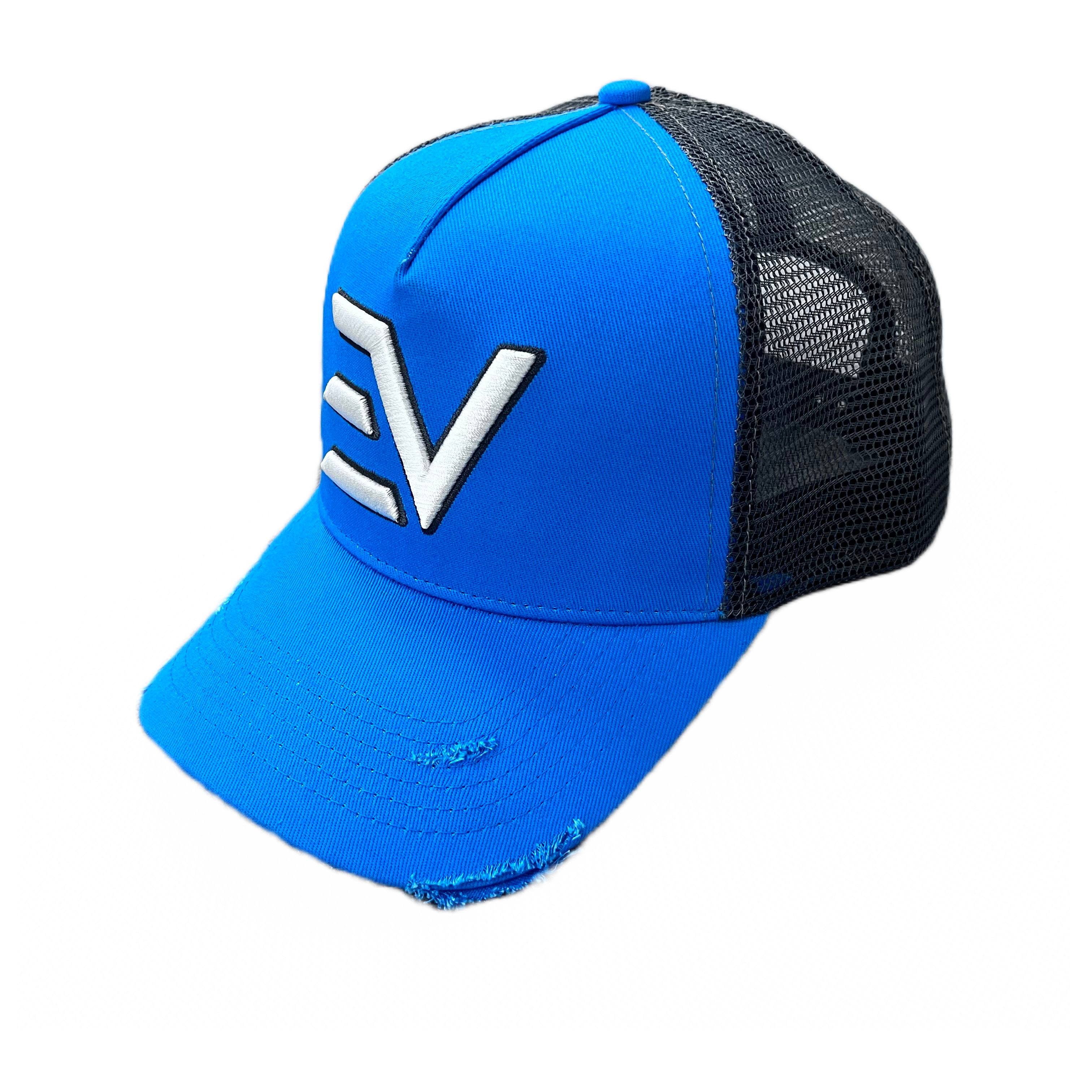 EV Logo Trucker Hat Blue/Grey