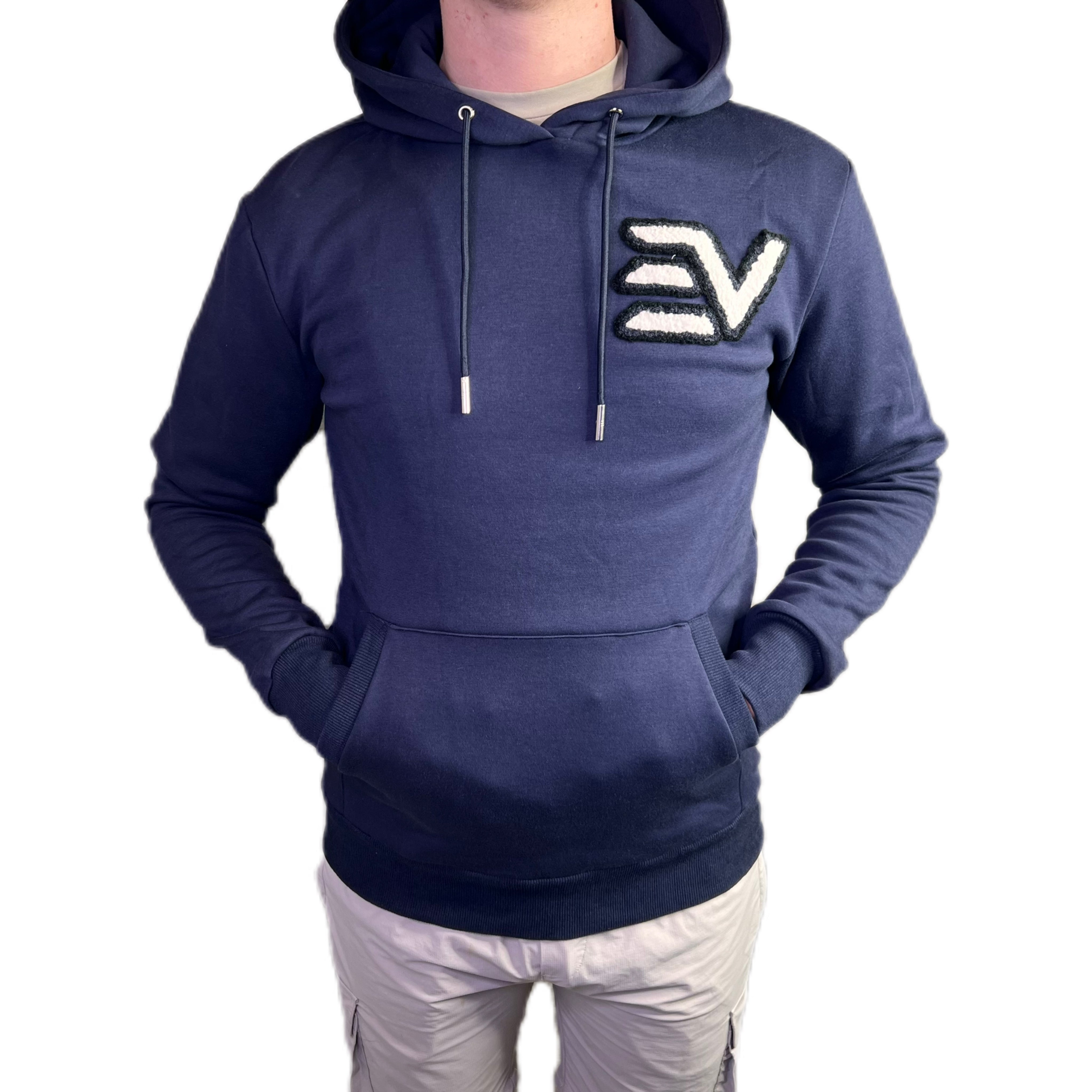 EV Chenille Print Hoodie “Navy”