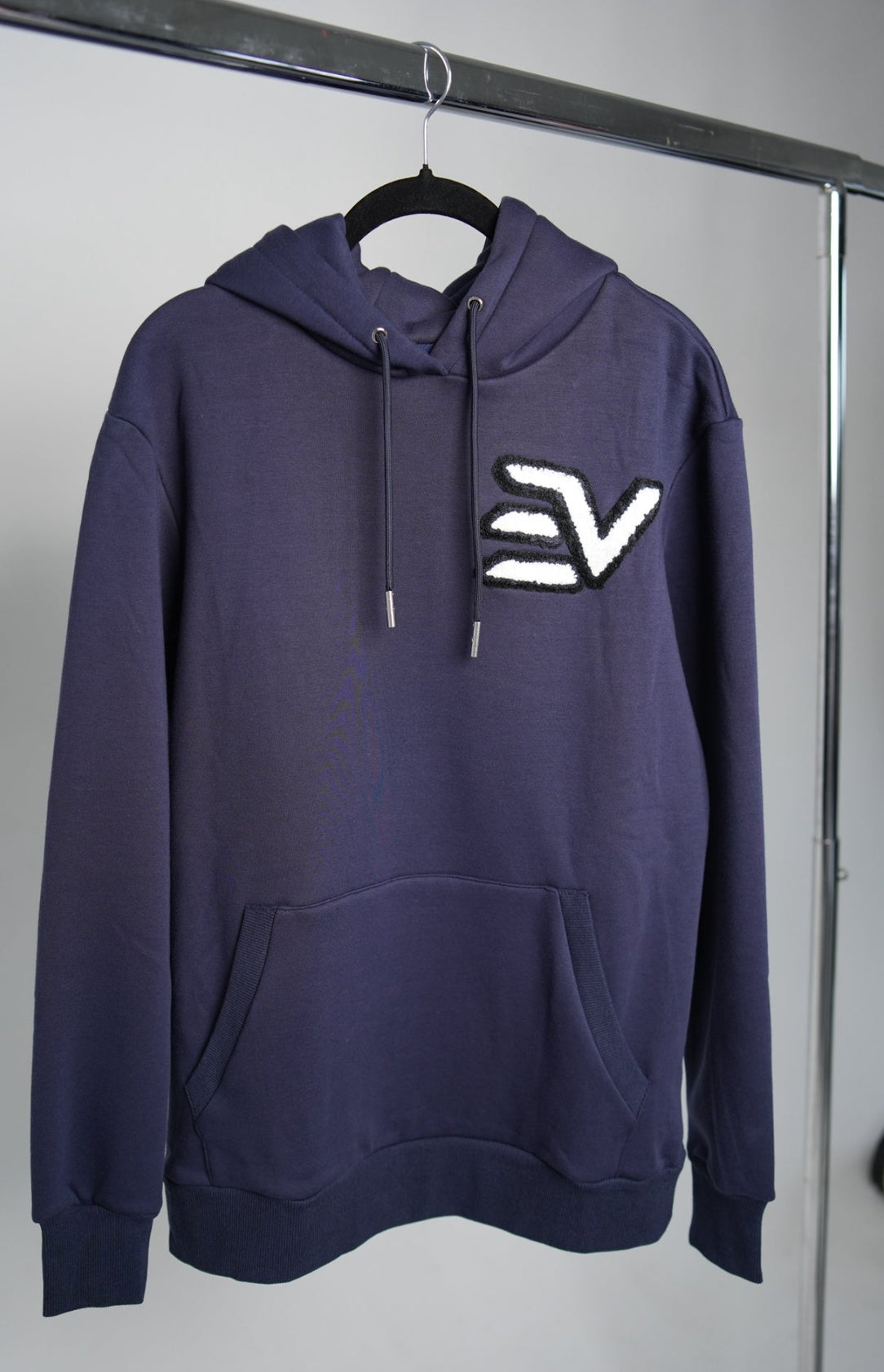 EV Chenille Print Hoodie “Navy”