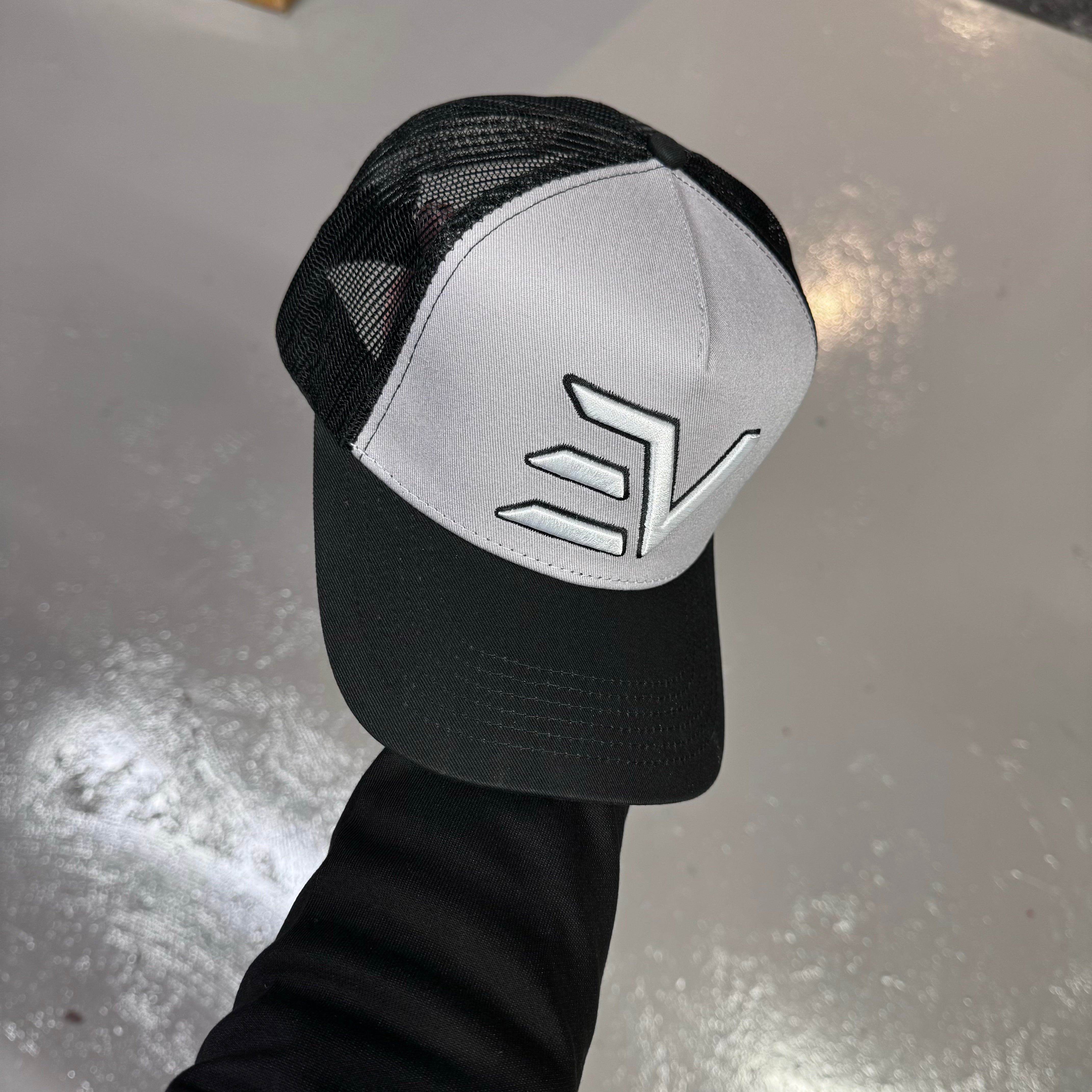 EV Logo Trucker Hat Black/Nardo Grey