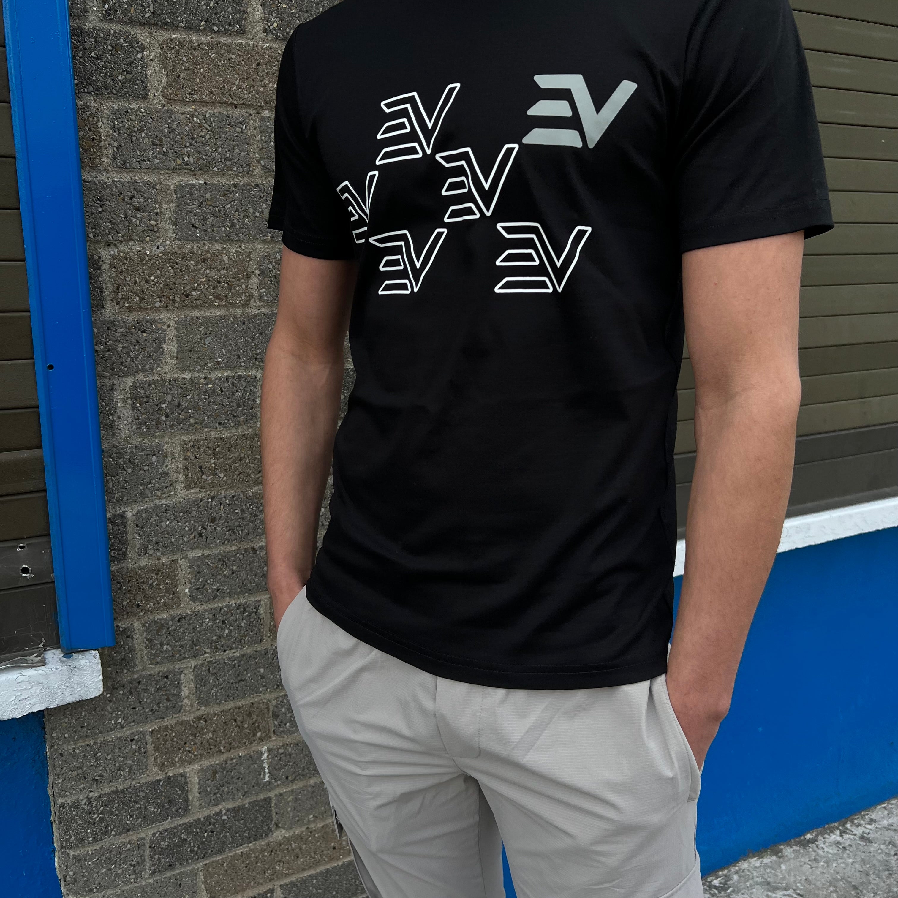 EV Jumble Print T Shirt - Black