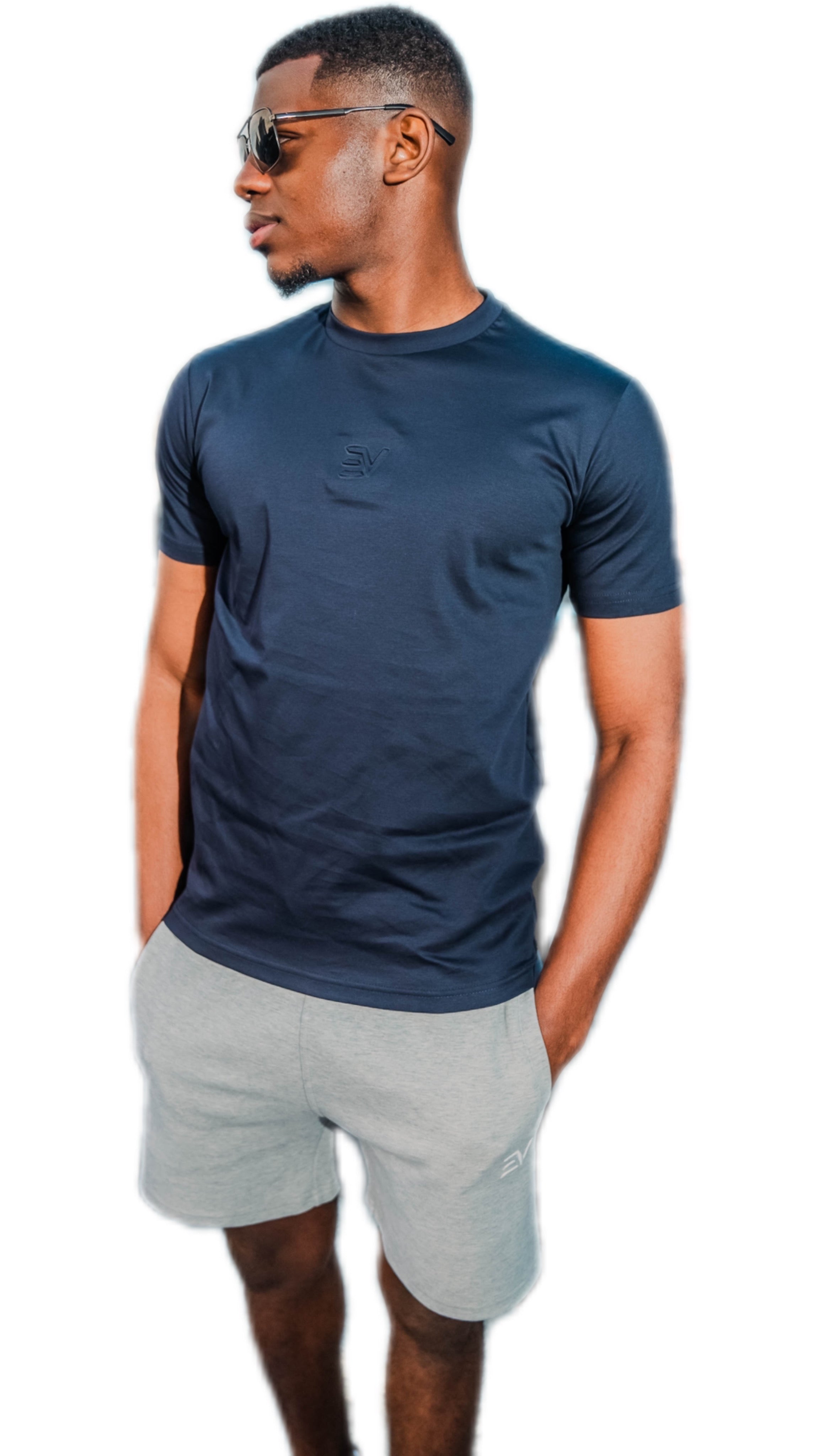 EV Embossed Logo T-Shirt “Navy”