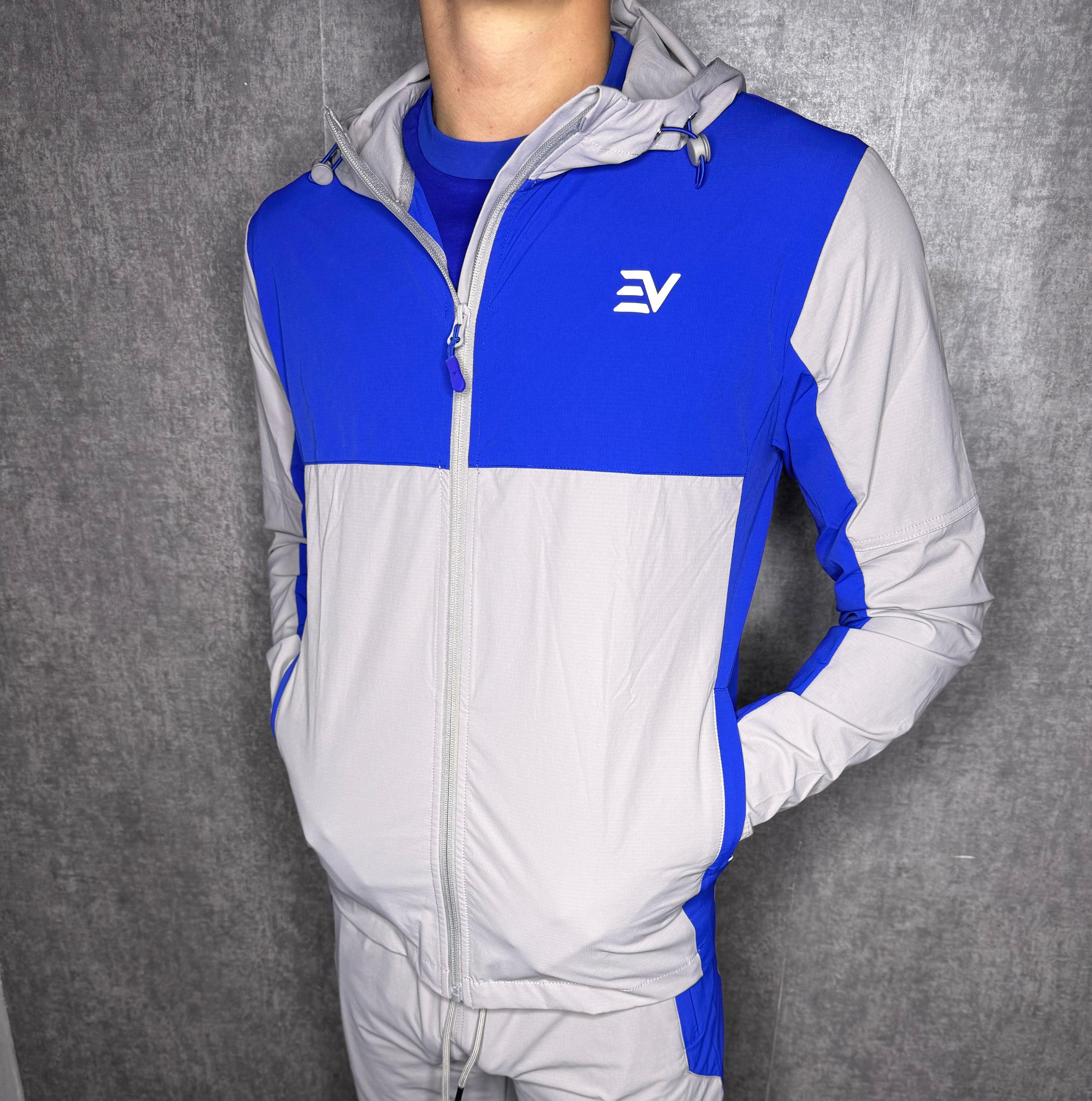 EV ECLIPSE TRACK JACKET “Grey/Royal Blue”