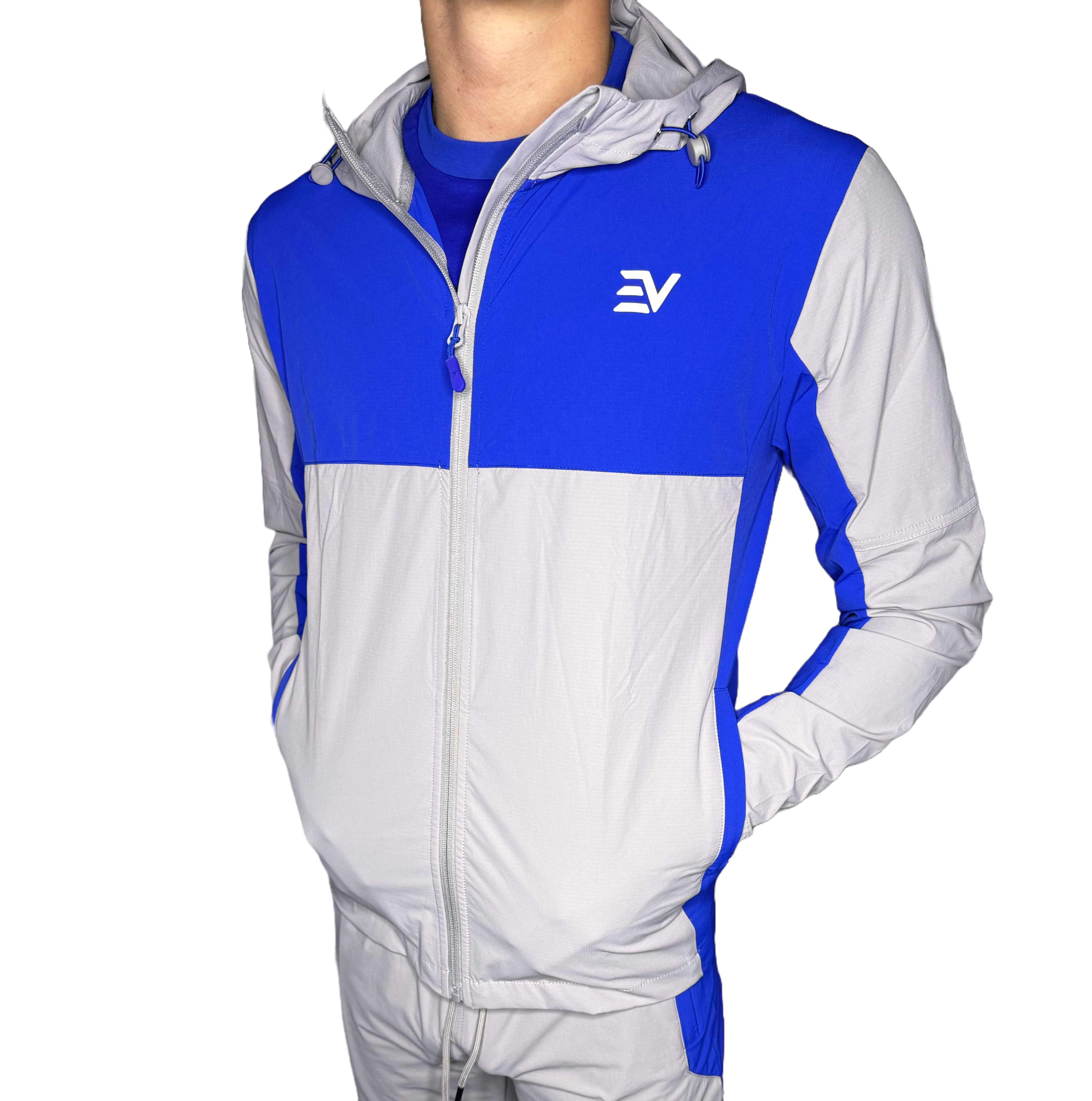 EV ECLIPSE TRACK JACKET “Grey/Royal Blue”