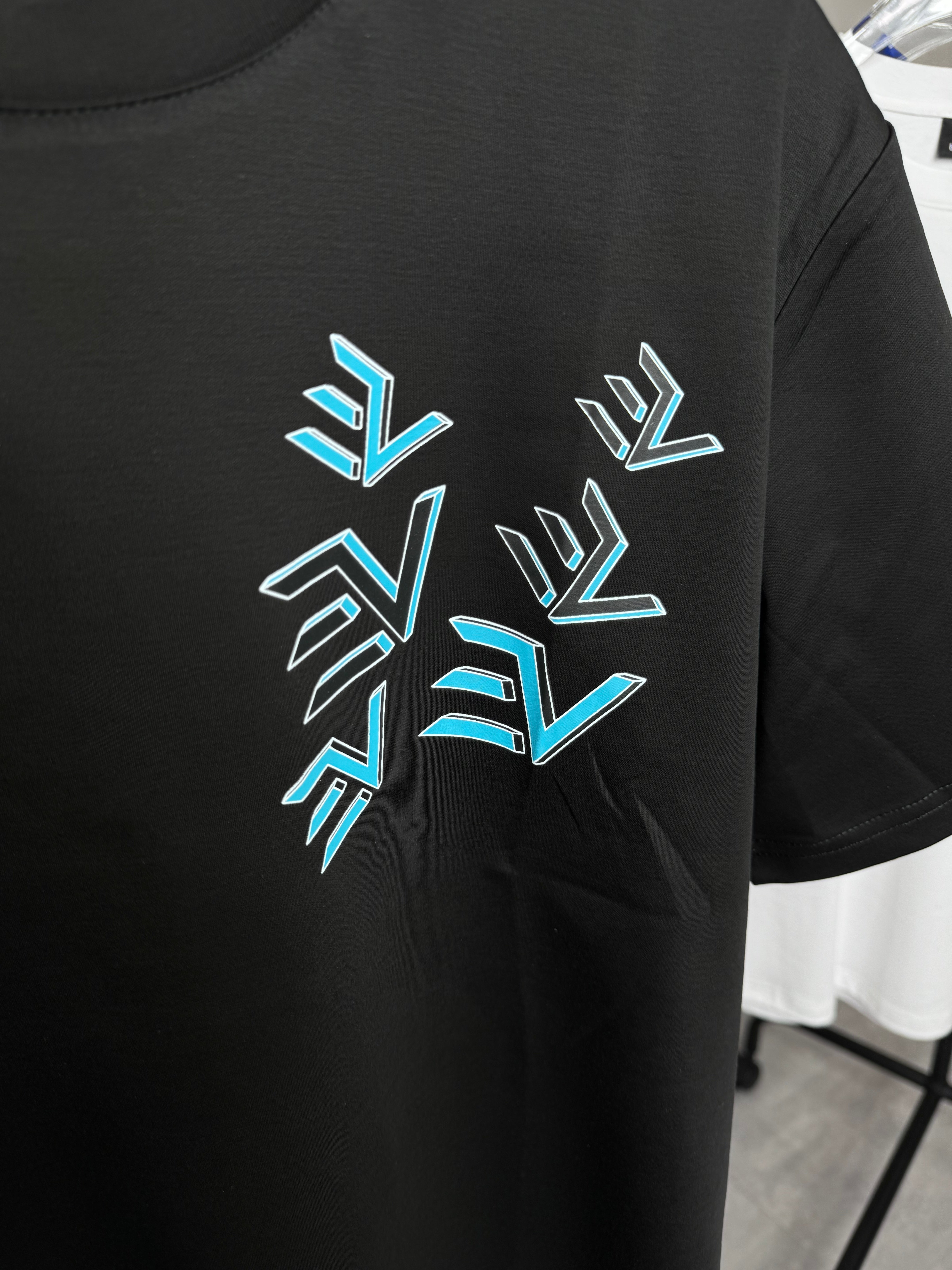 EV Jigsaw Tshirt “Black /Turquoise”