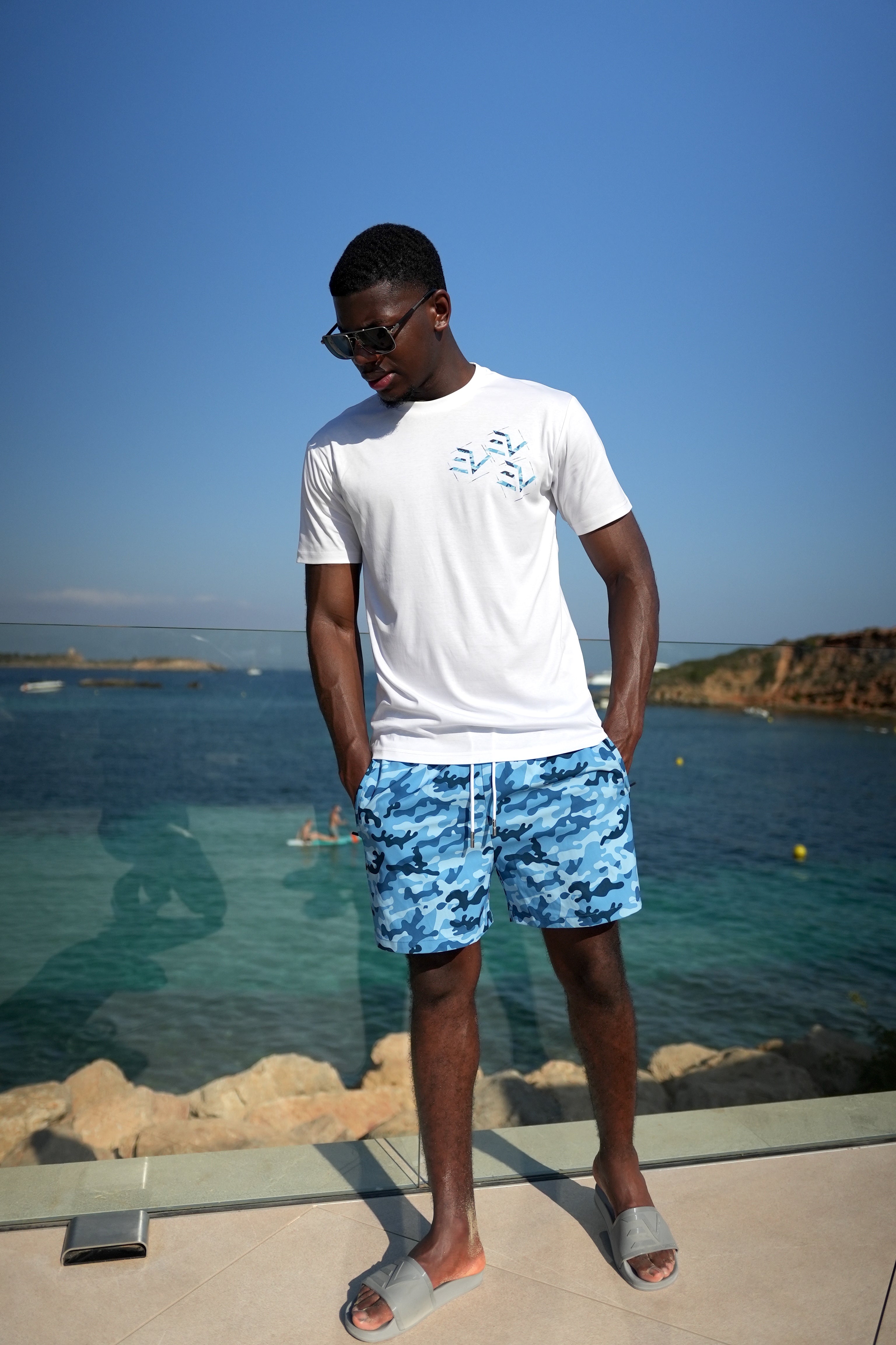 Camo T-Shirt - Baby Blue/Blue