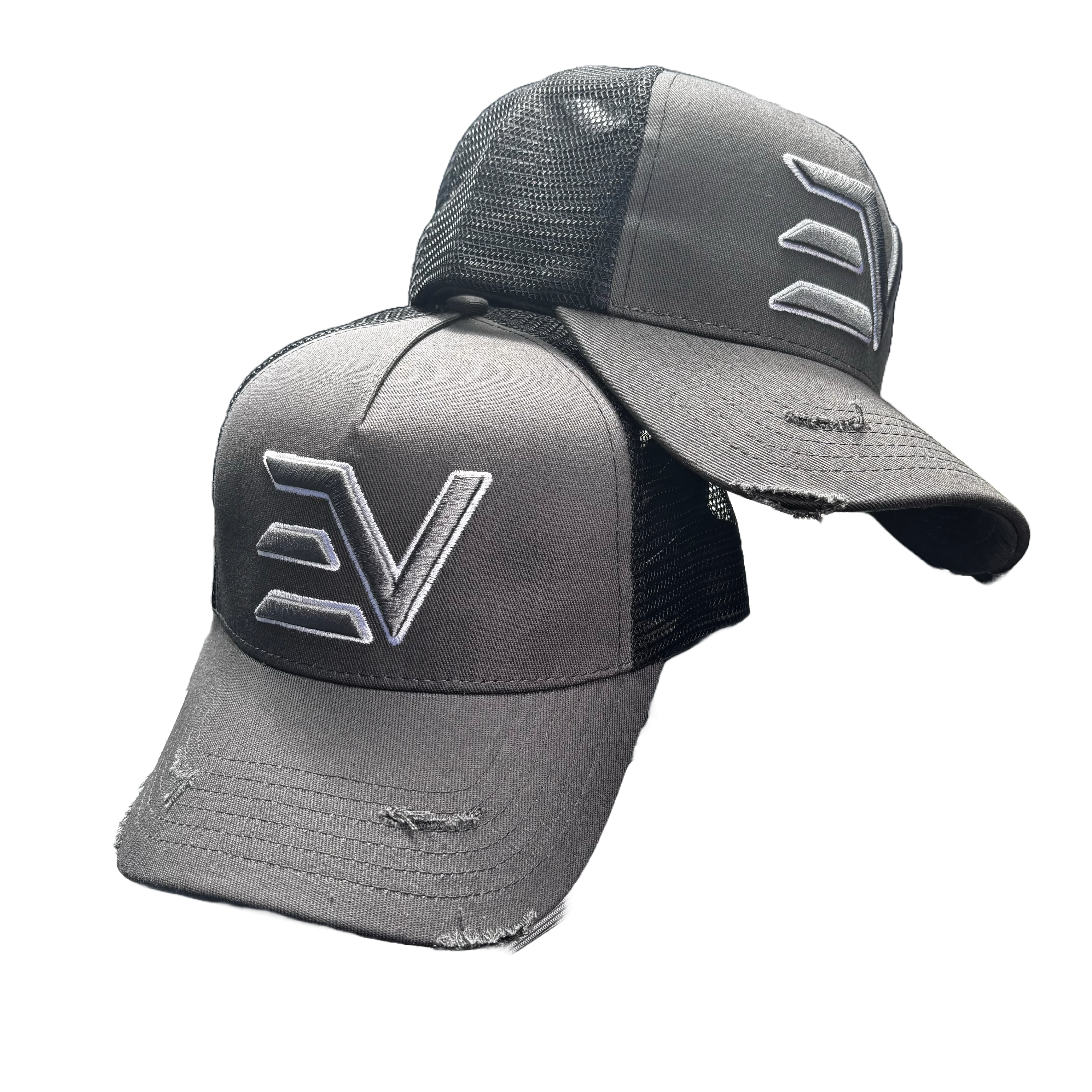 EV Logo Trucker Cap “2 Tone Grey”