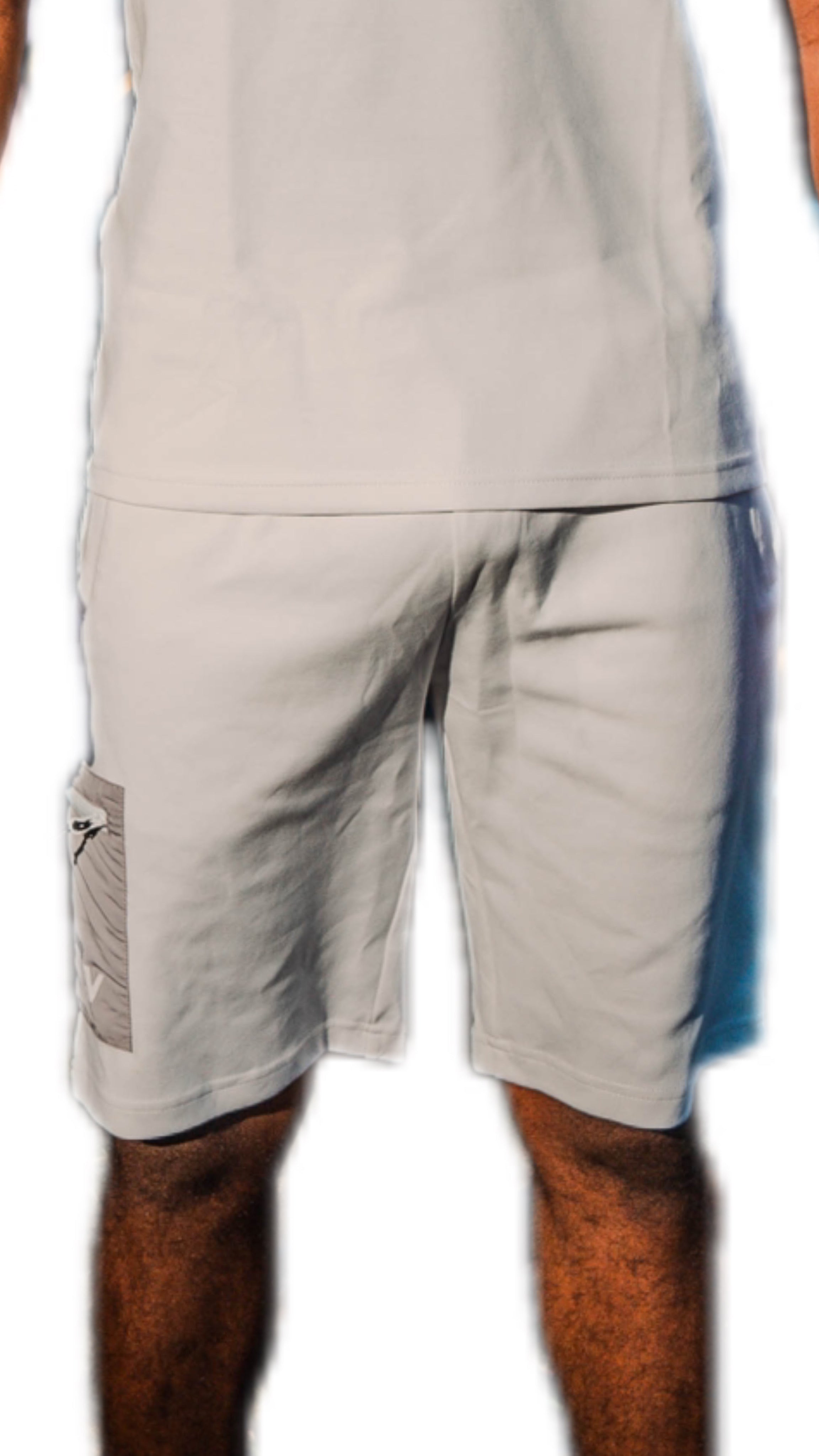 EV Luxury Cotton Shorts - White/Grey