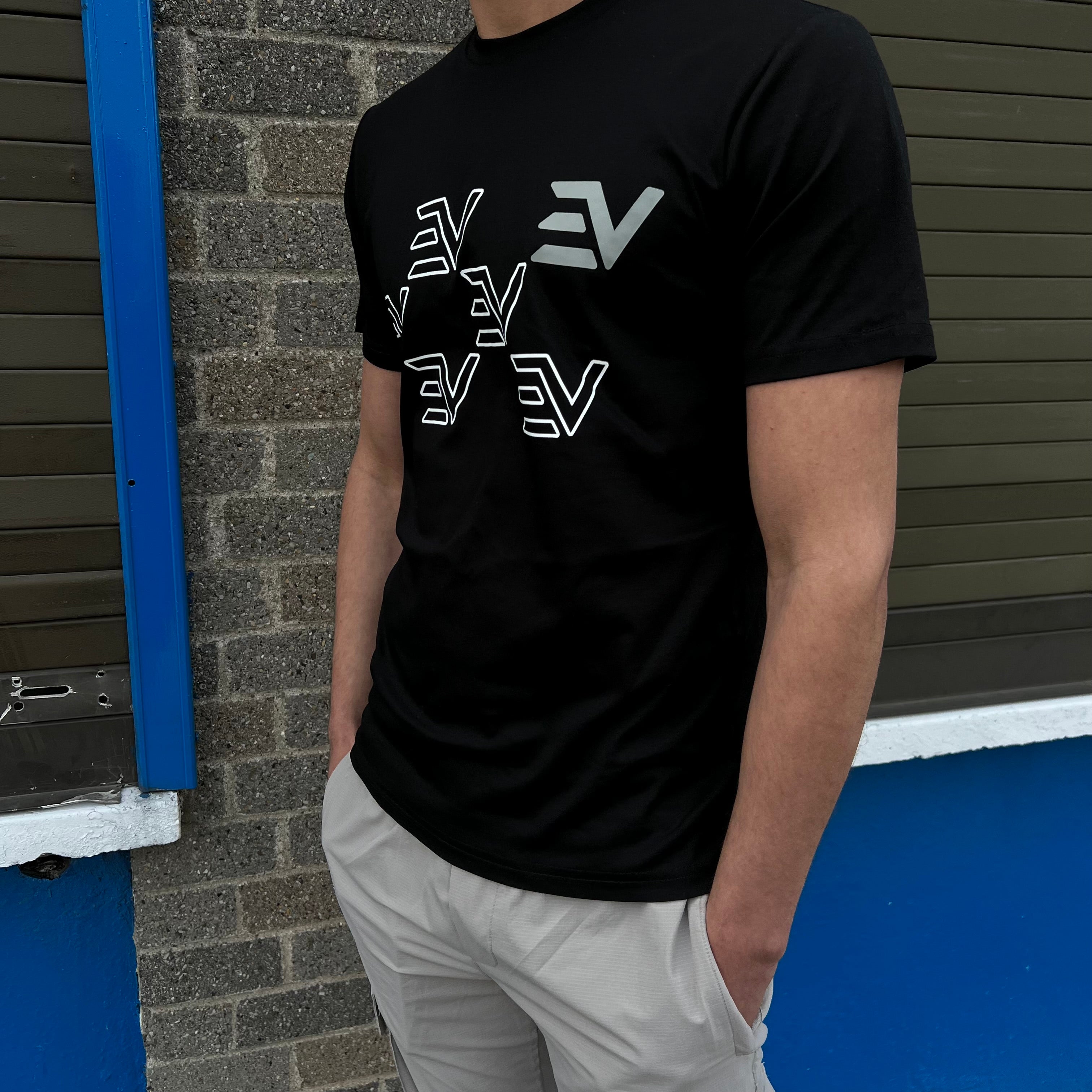 EV Jumble Print T Shirt - Black