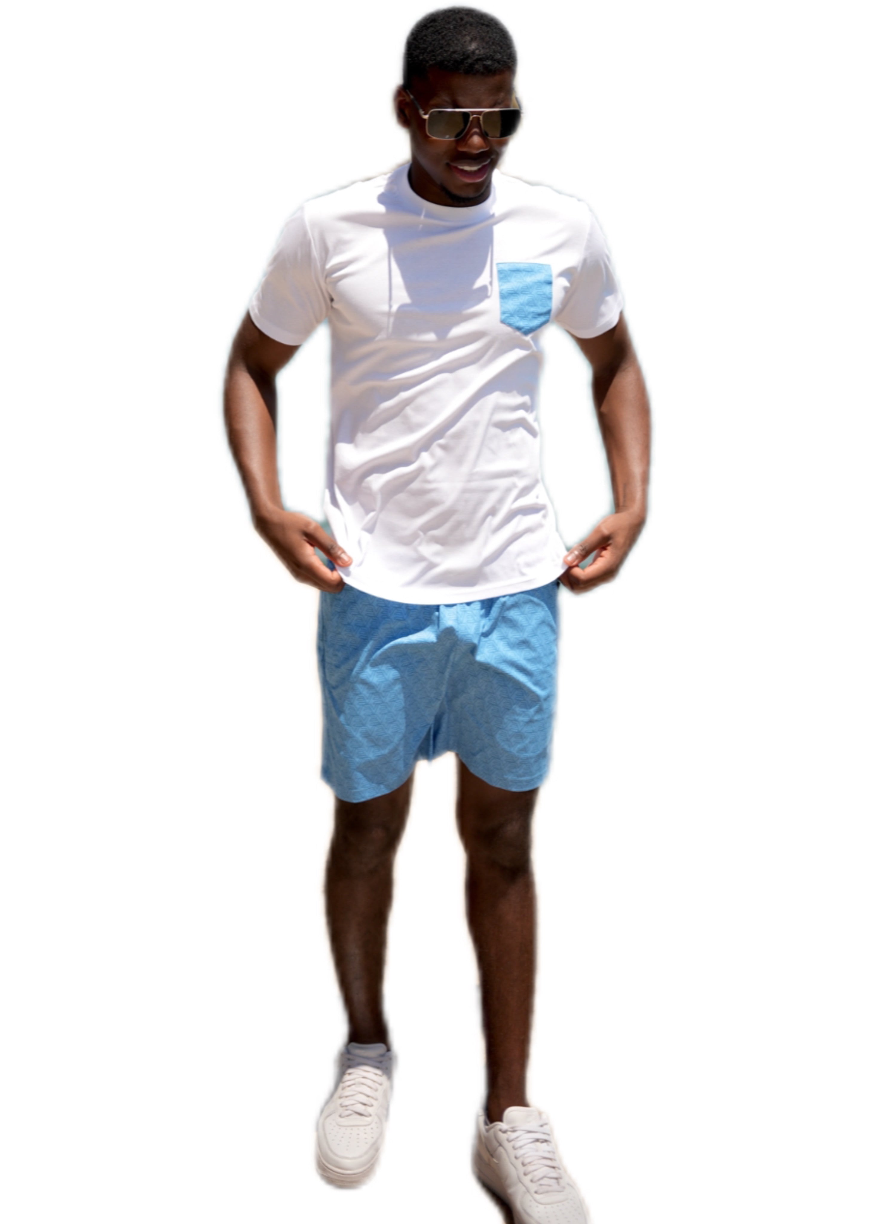 Breeze Set - White/Baby Blue