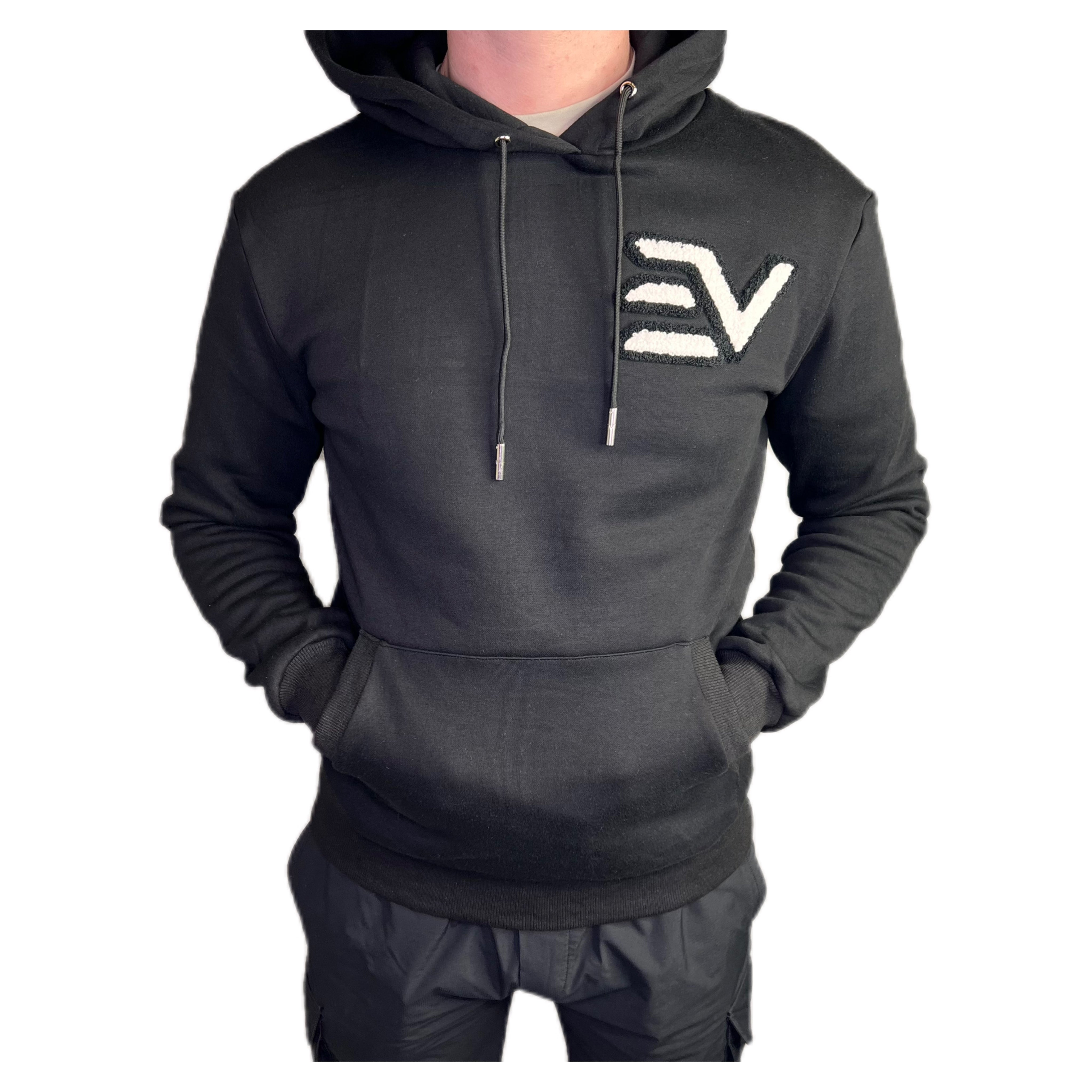 EV Chenille Print Hoodie “Black”