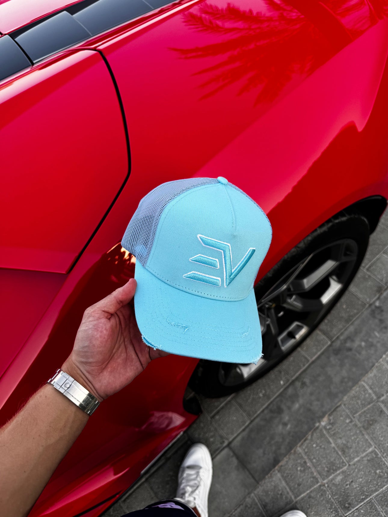 EV Logo Trucker Cap “Sapphire Blue”