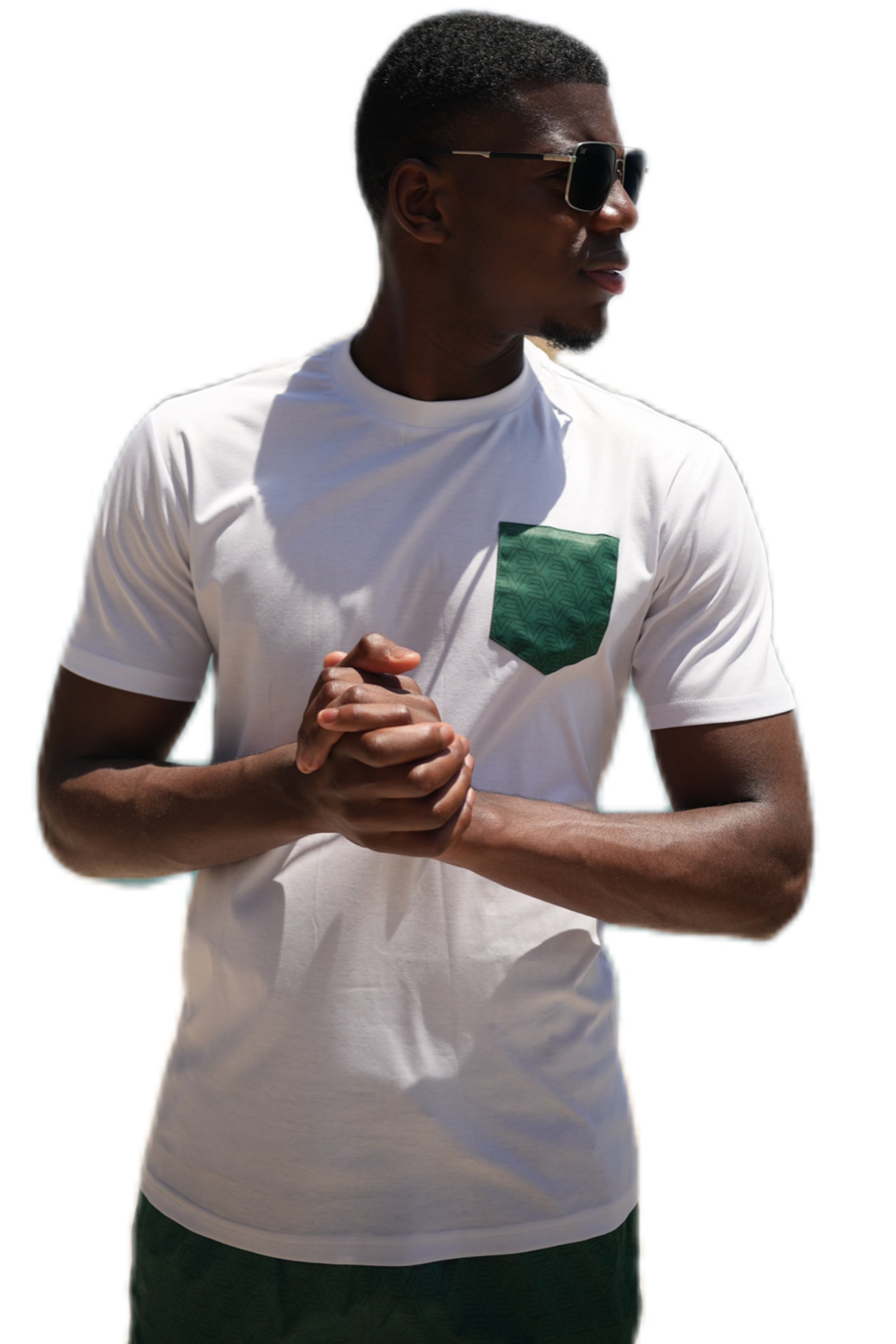 Breeze T-Shirt - White/Emerald Green