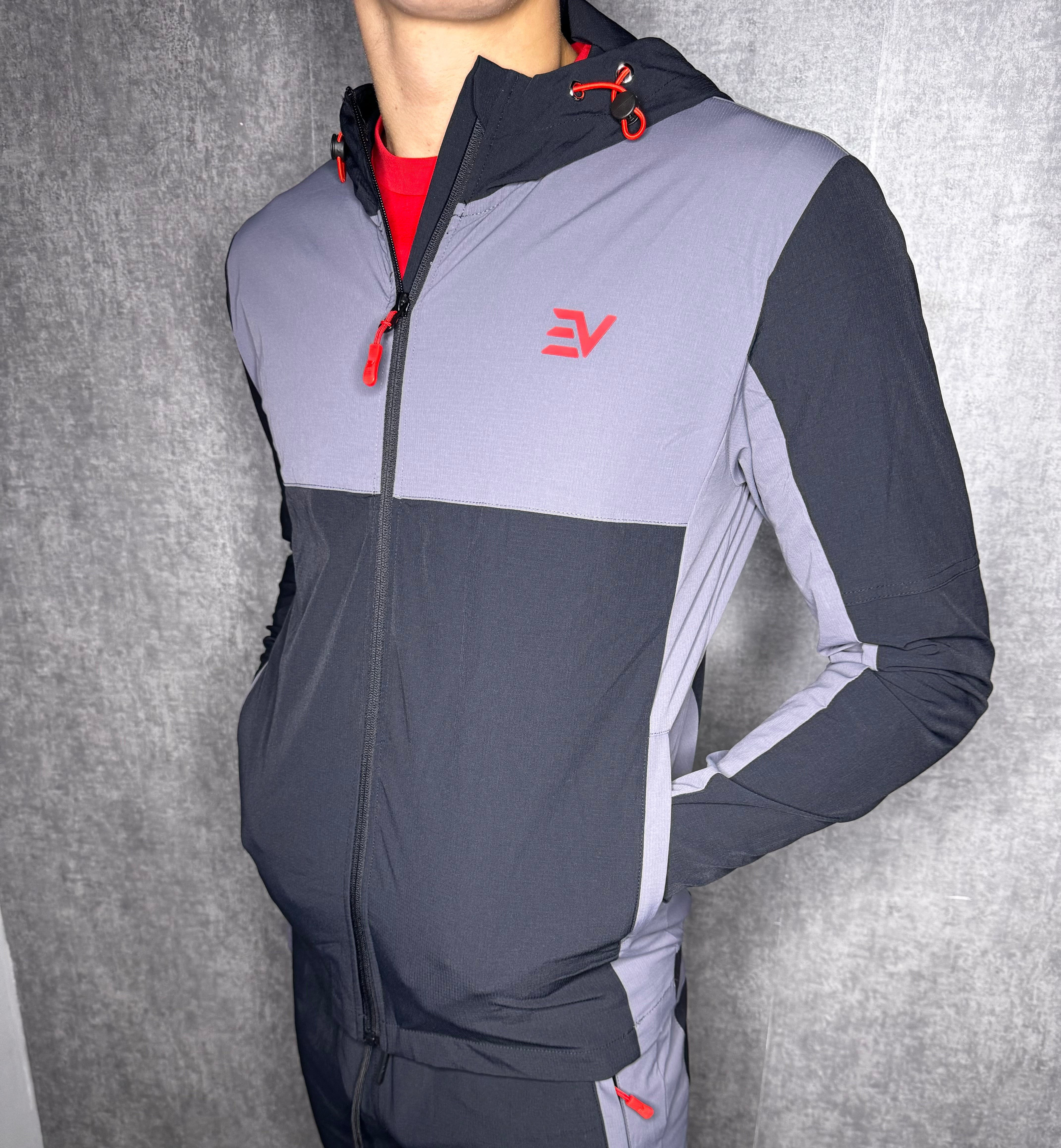 EV ECLIPSE TRACK JACKET “Black/Grey/Red”