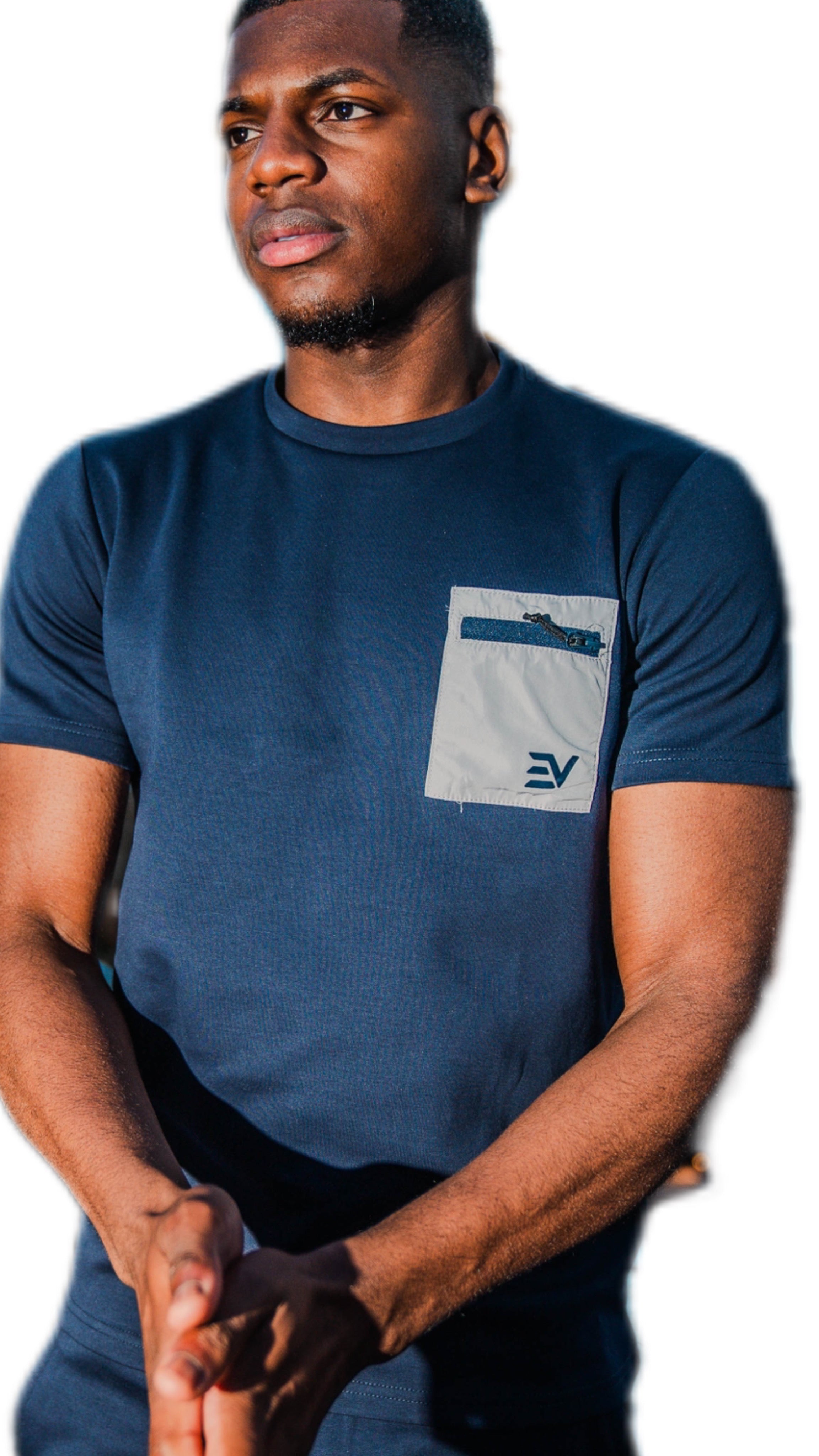 EV Heavy Cotton T-Shirt - Navy/Grey