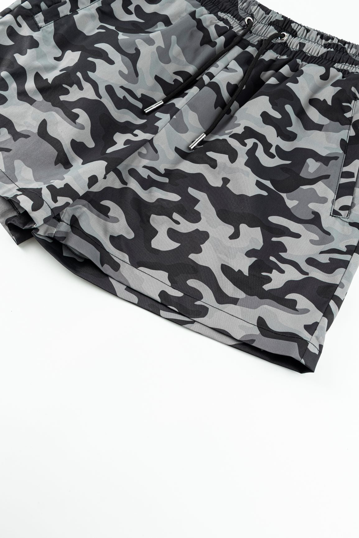 Camo Swim Shorts - Black/Grey