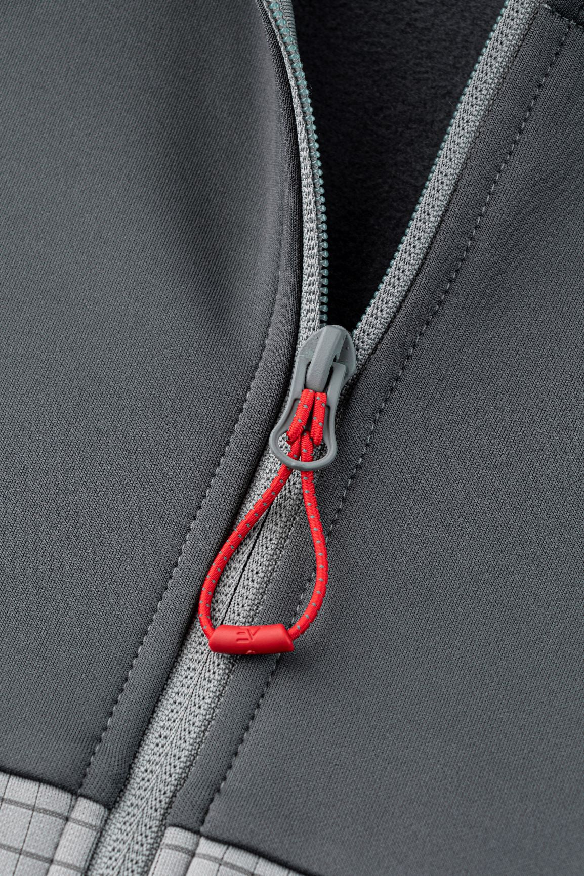 EV Metric Fleece Track Jacket “Light Grey /Dark Grey/ Red