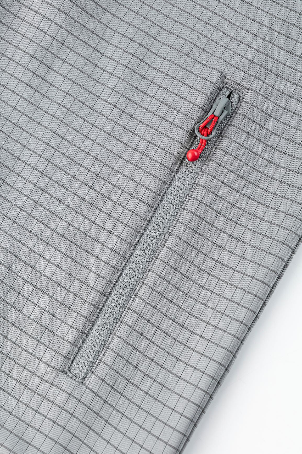 EV Metric Fleece Track Jacket “Light Grey /Dark Grey/ Red