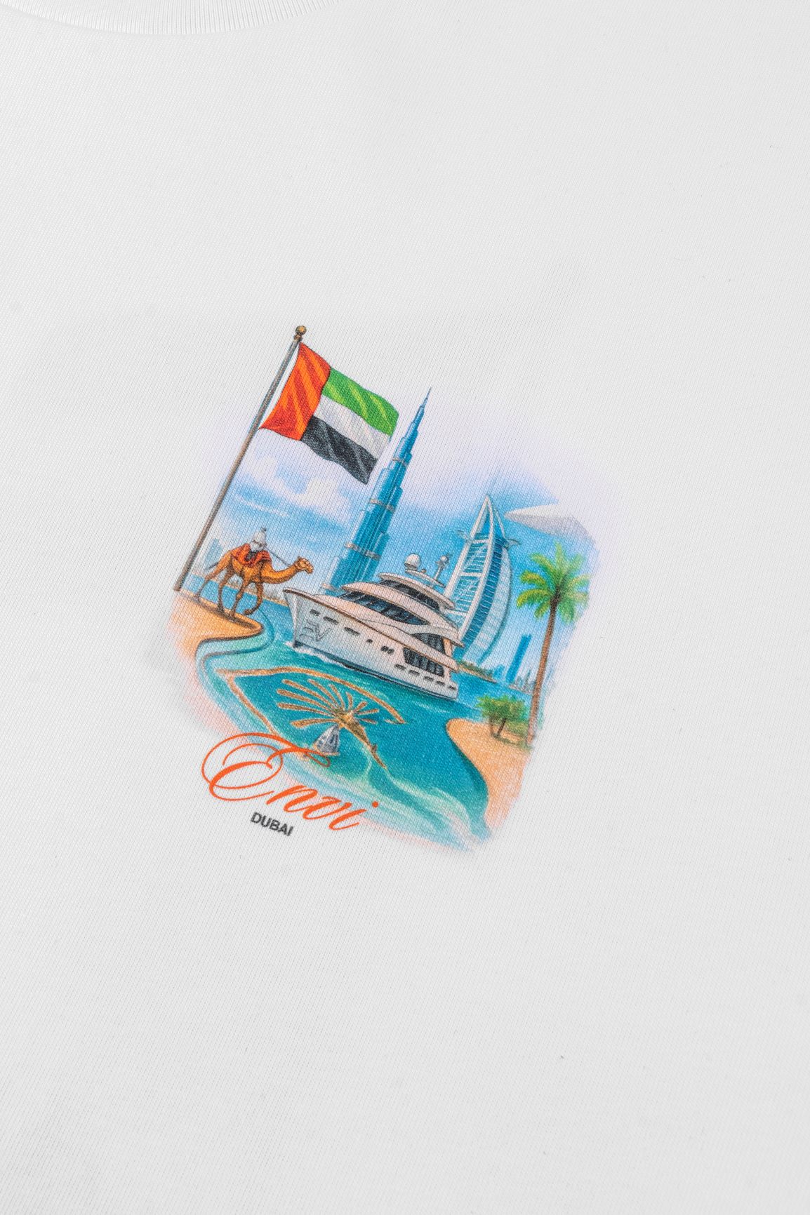 Dubai T-Shirt - White/Burnt Orange