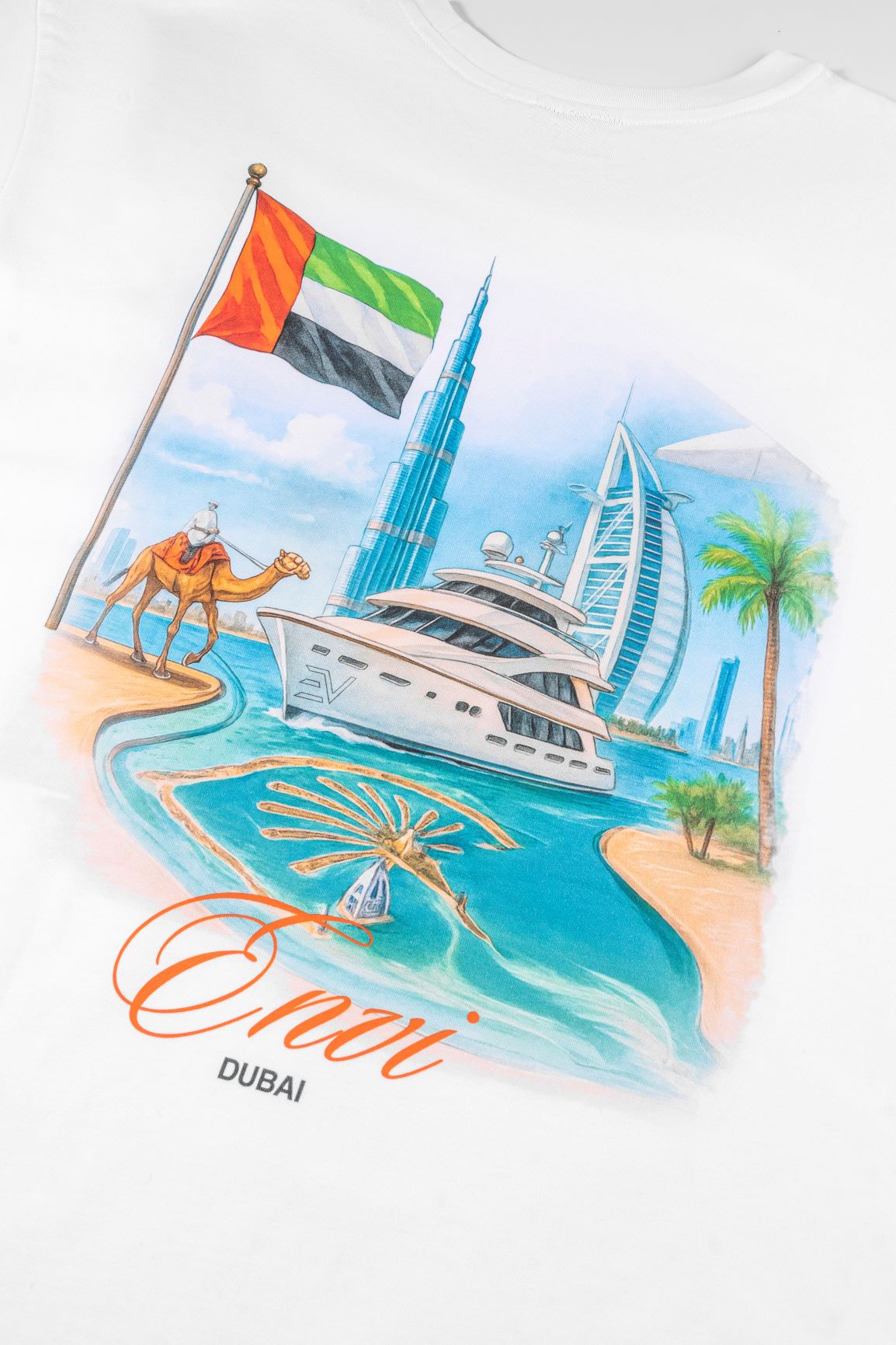Dubai T-Shirt - White/Burnt Orange
