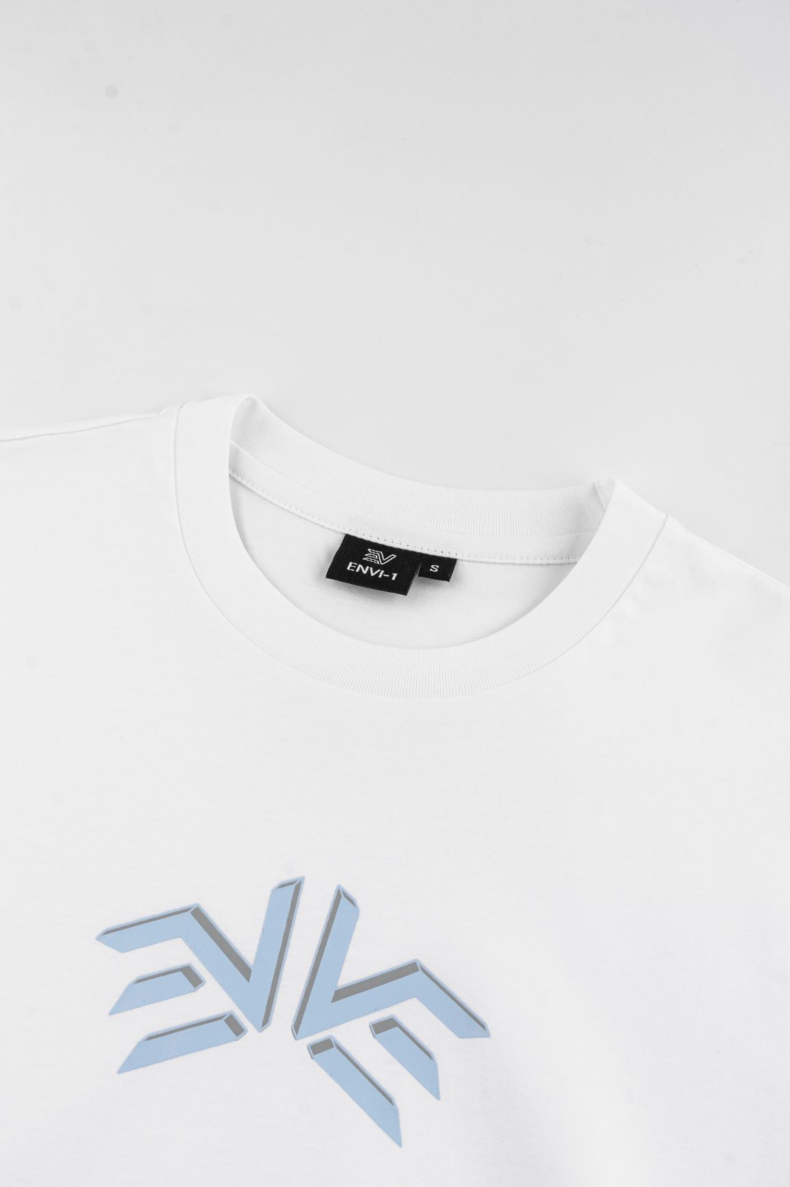 EV Mirror Logo Tshirt White/Ice Blue