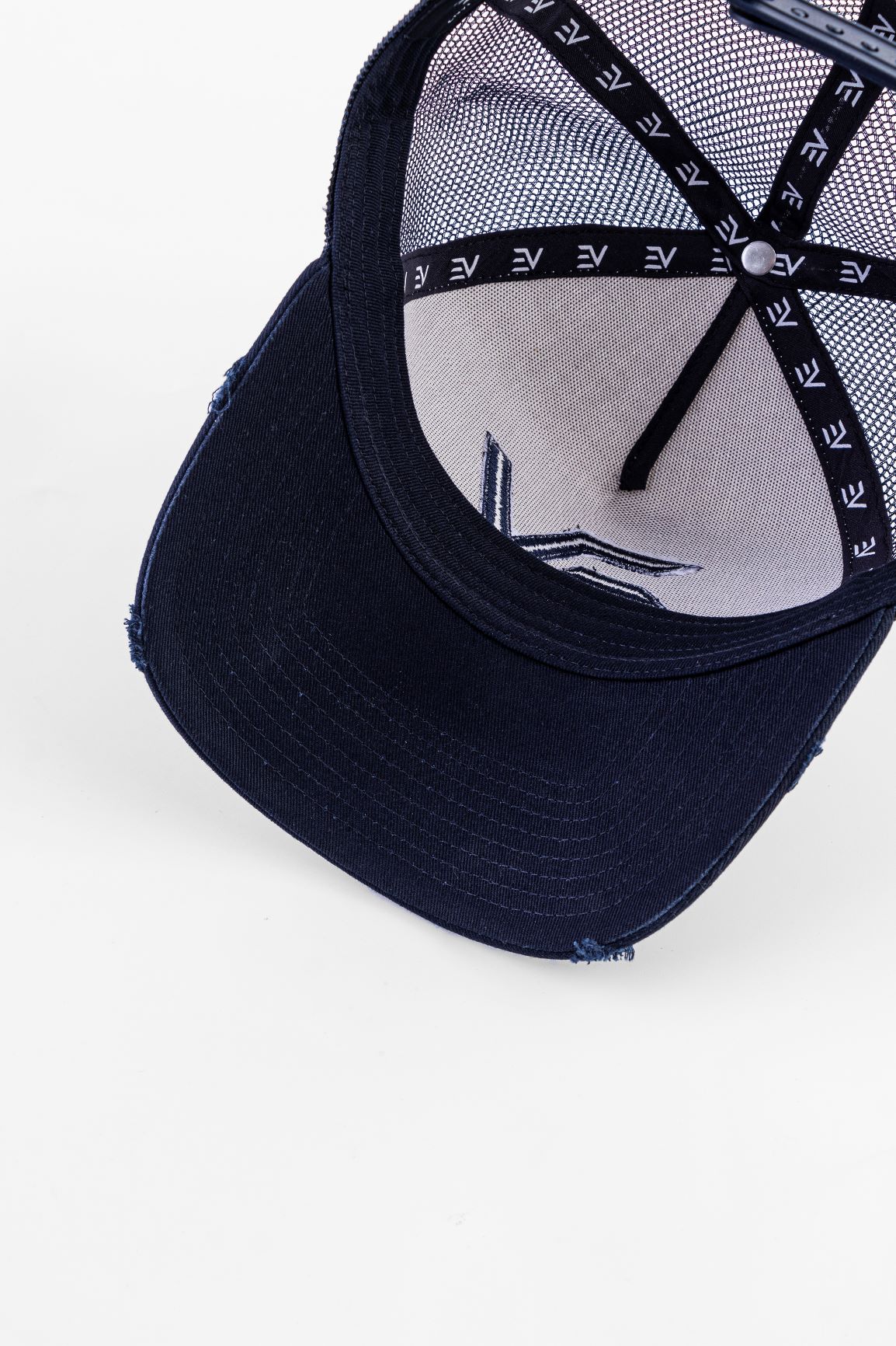 EV Logo Trucker Hat - Contrast Navy/White