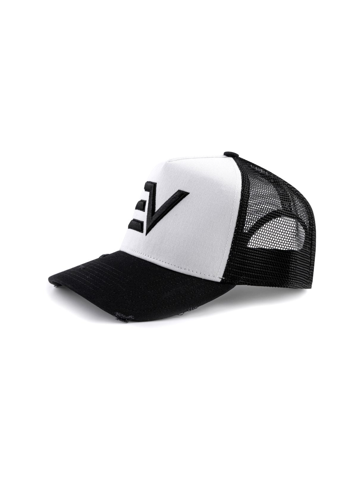 EV Logo Trucker Hat - Contrast Black/White