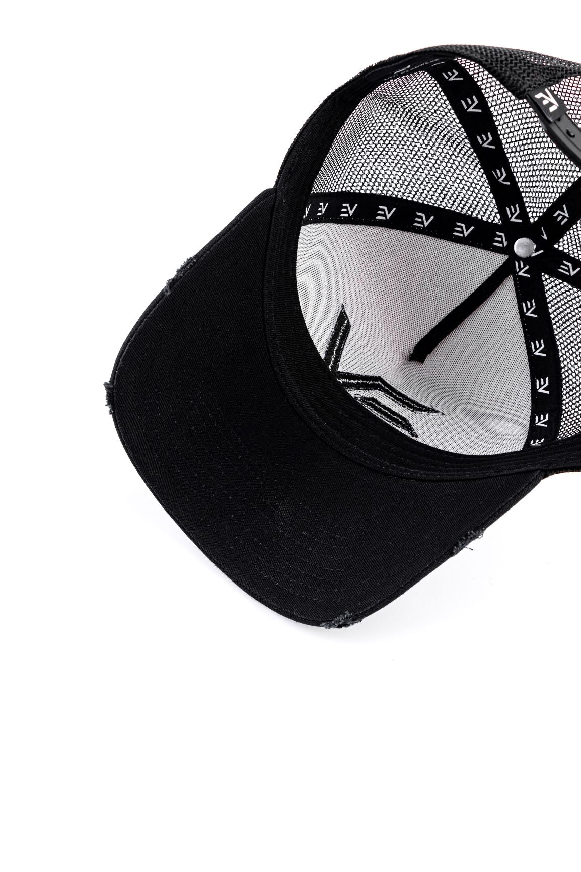 EV Logo Trucker Hat - Contrast Black/White