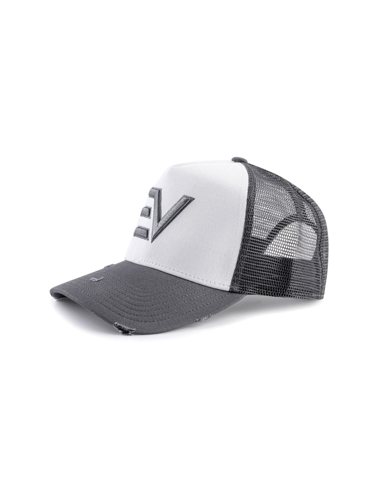 EV Logo Trucker Hat - Contrast Grey/White