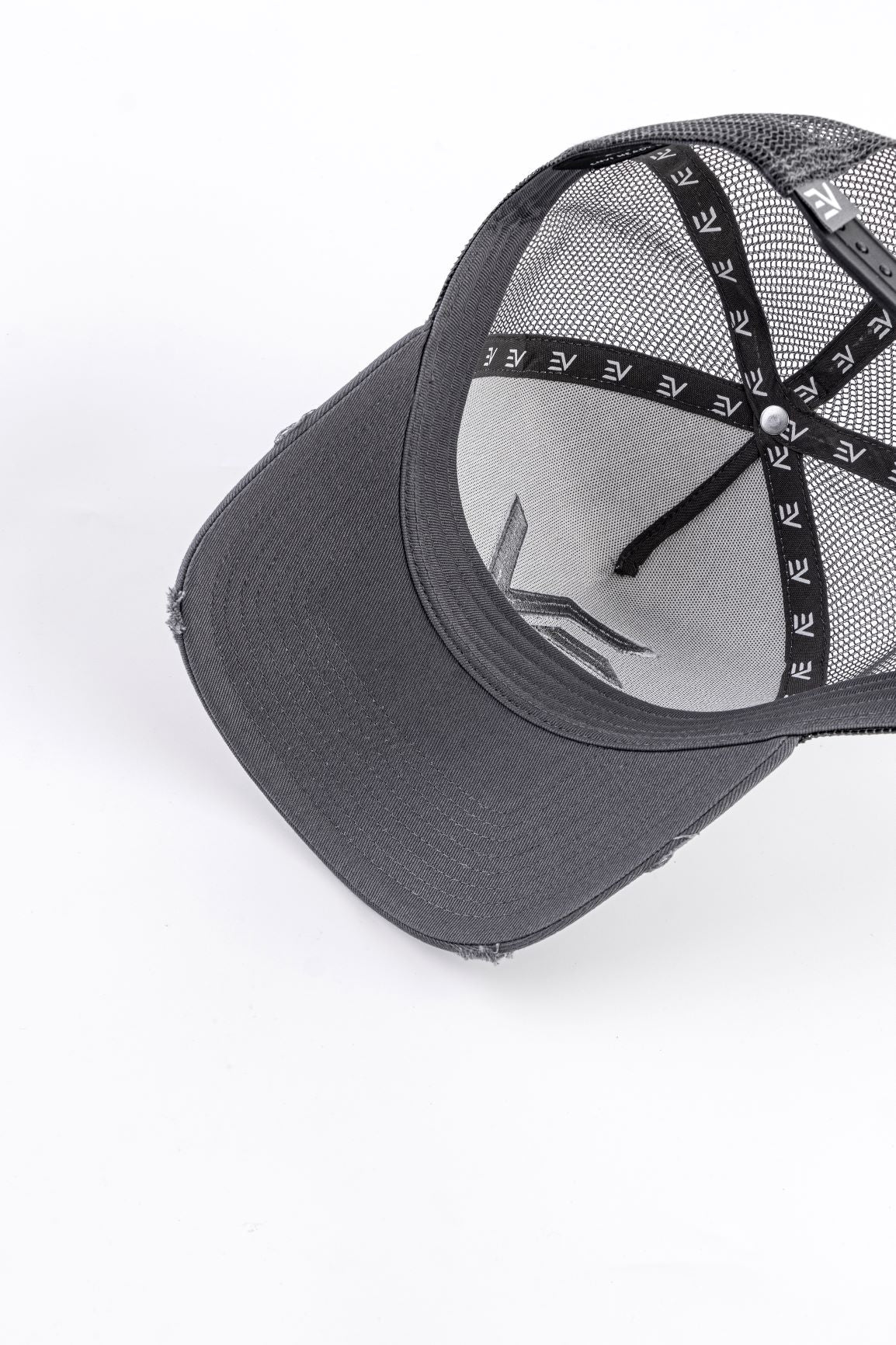 EV Logo Trucker Hat - Contrast Grey/White