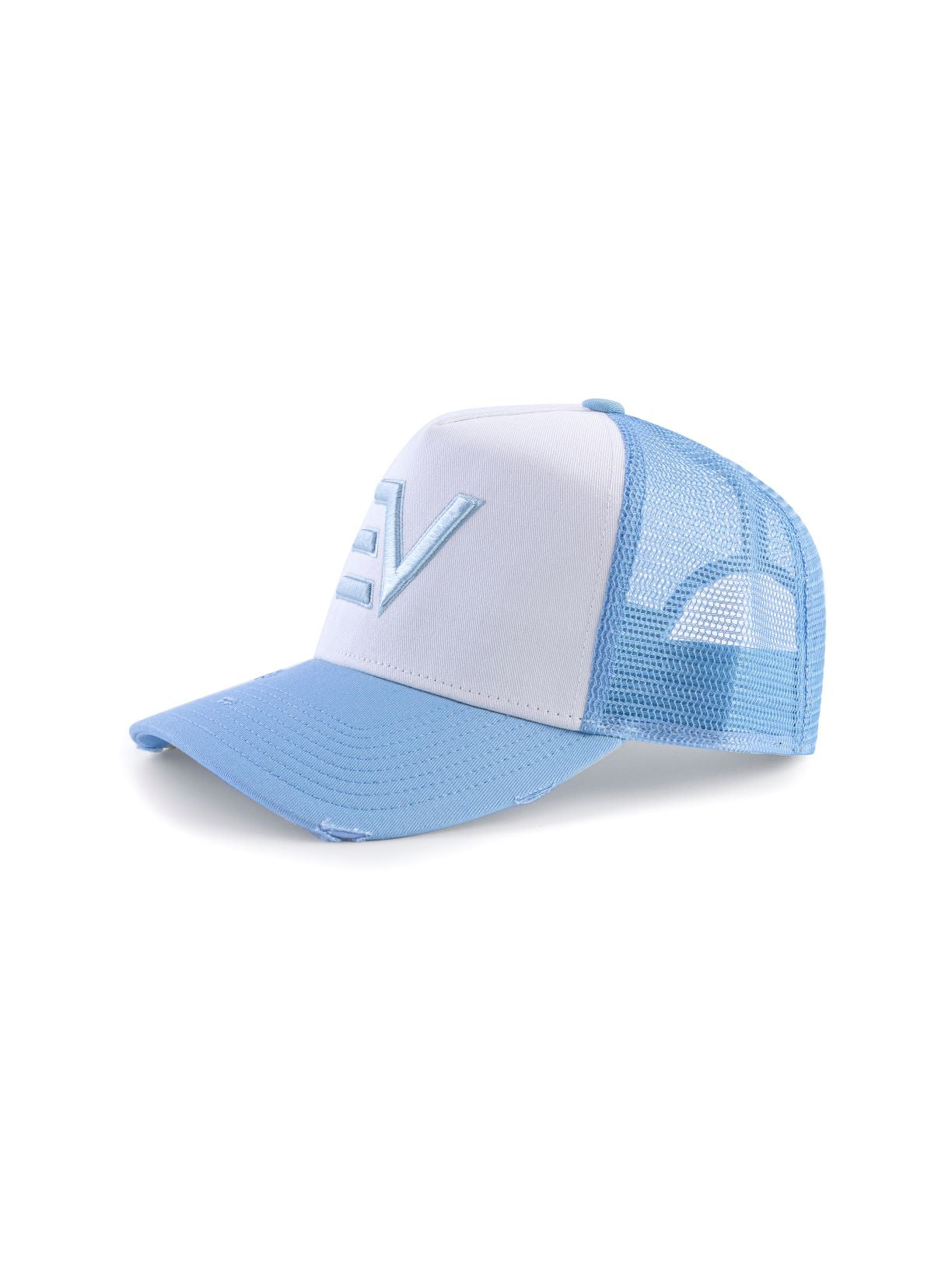 EV Logo Trucker Hat - Contrast Blue/White