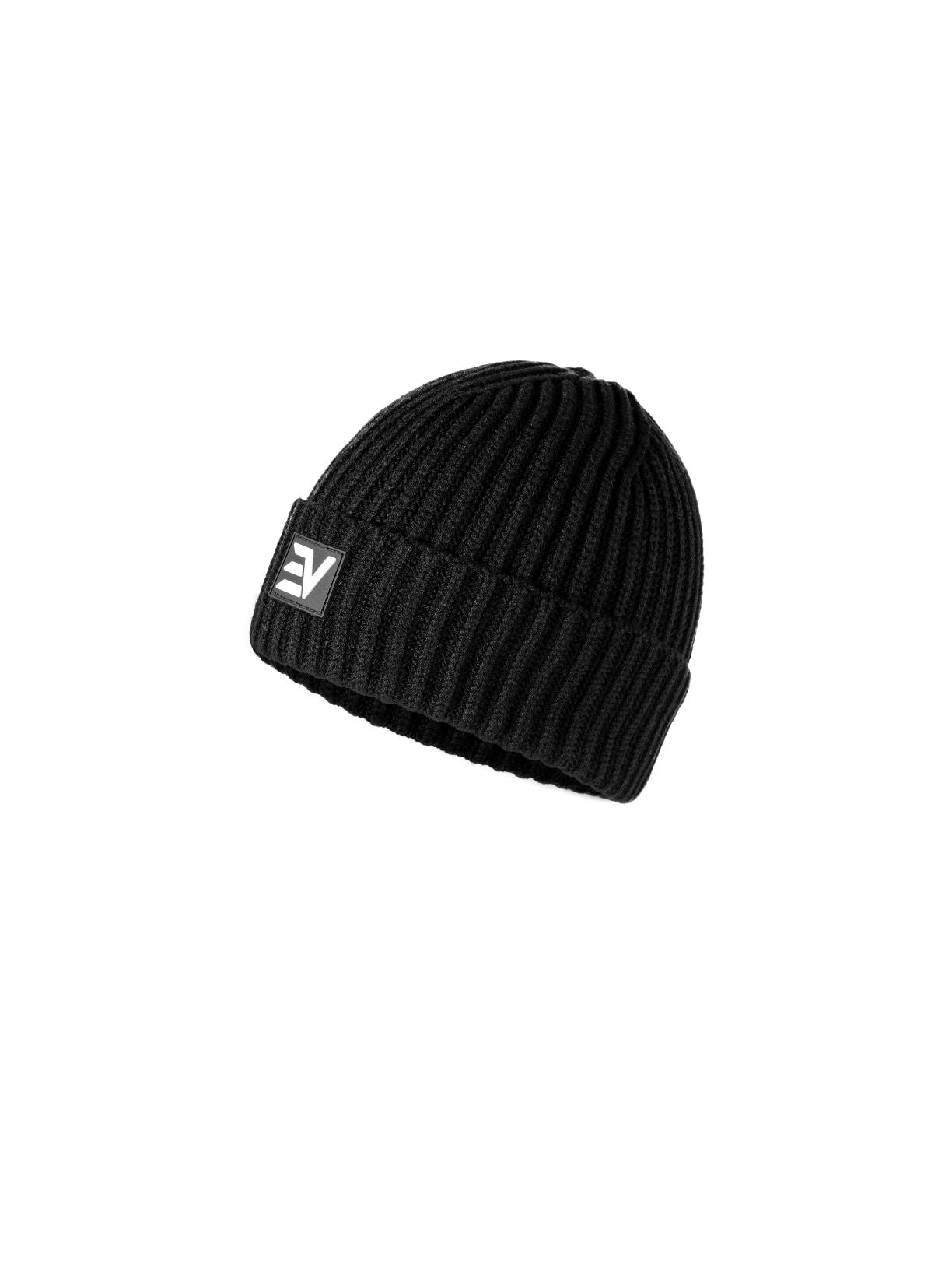 EV Rubber Logo Wolly Hat - Black