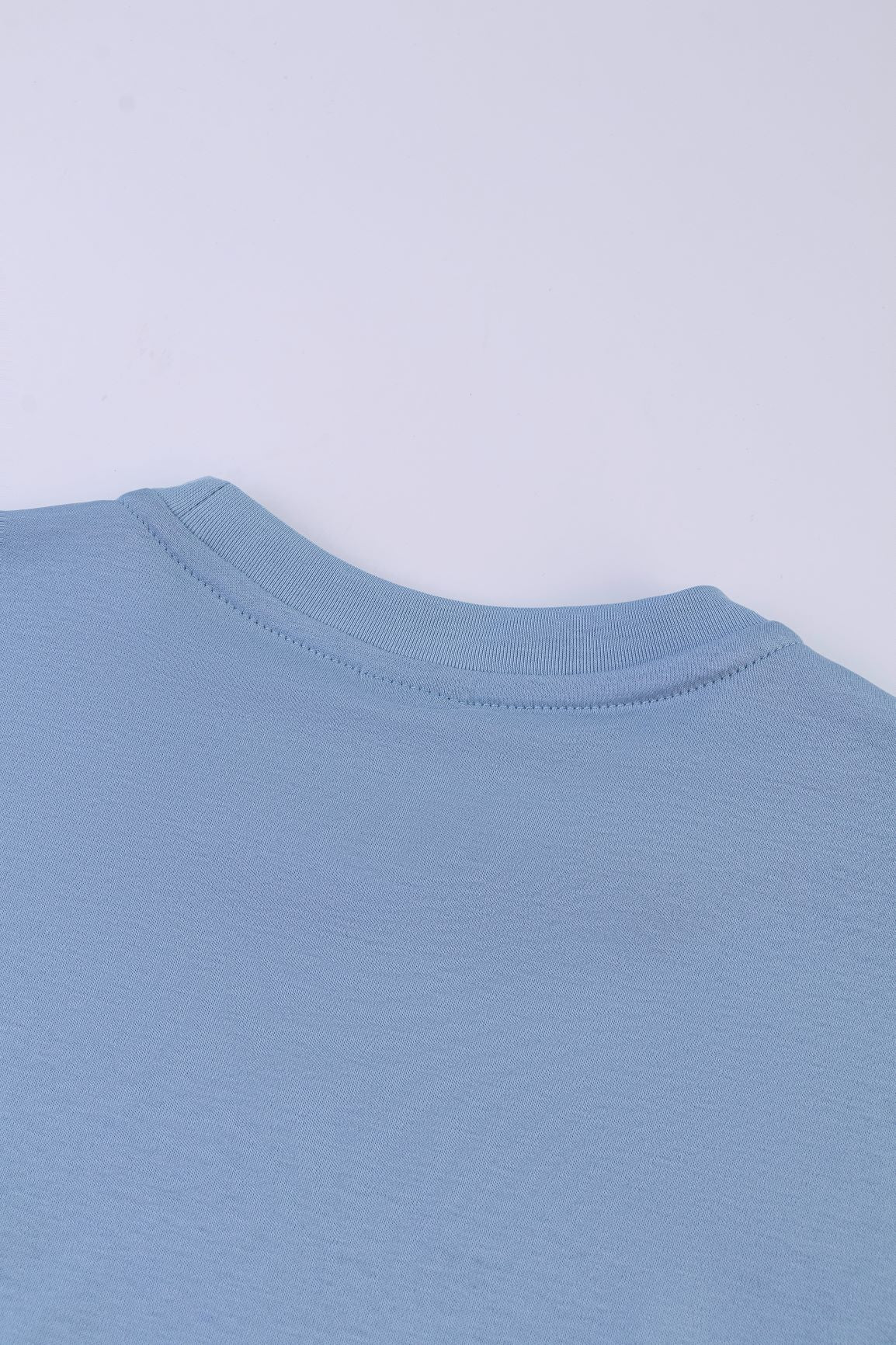 Chenille Thread T-Shirt - Baby Blue/White