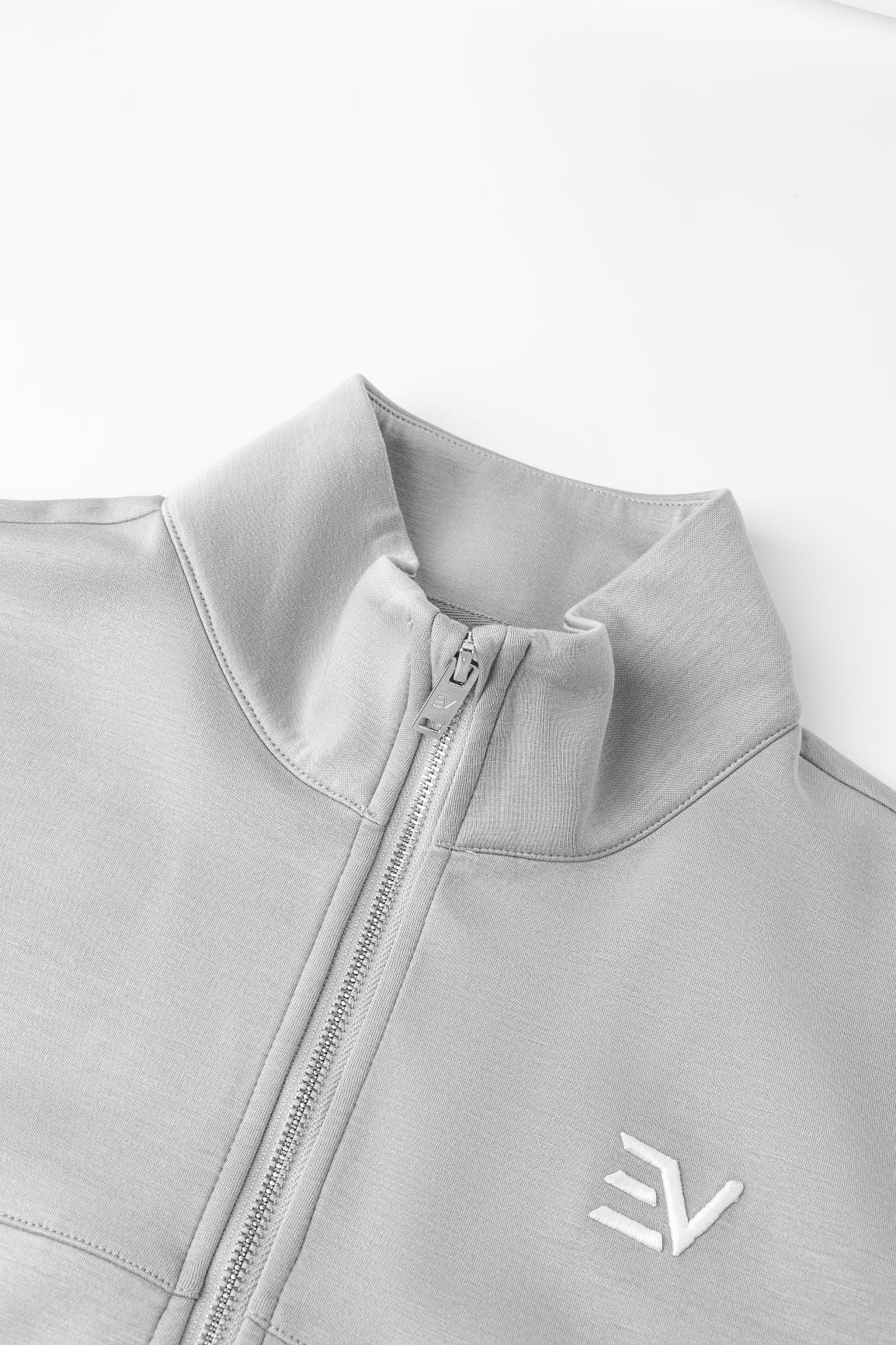 Luxe Collar Track Jacket - Stone Grey